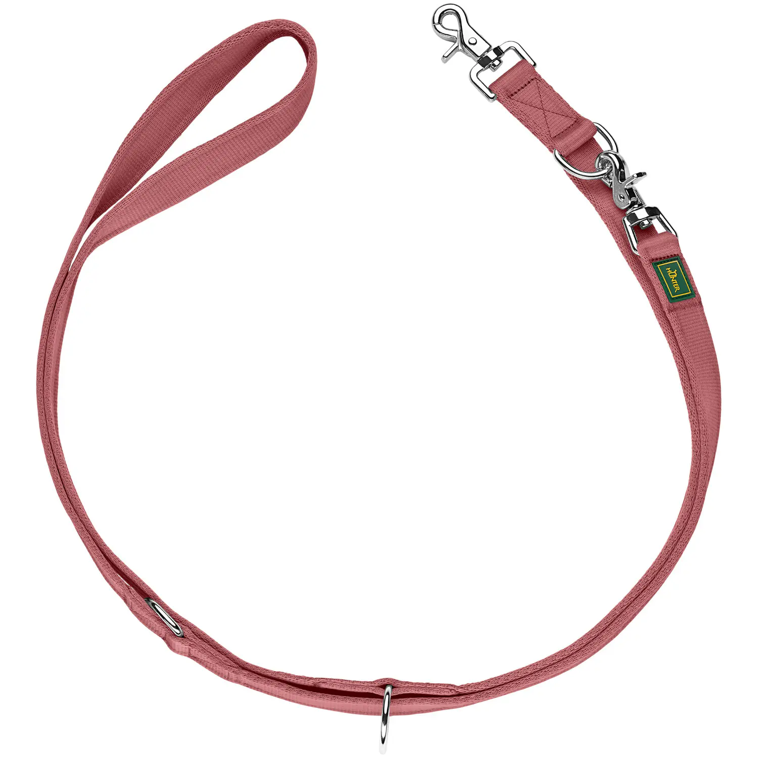Hunter Hundeleine Führleine verstellbar Inari 2 m x 2 cm pastellrot