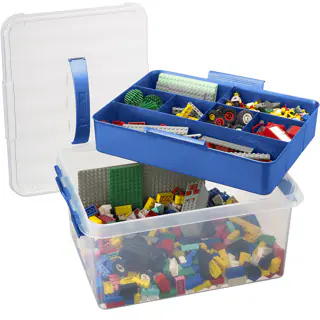 Sunware Aufbewahrungsbox Q-line mit Einsatz 15L transparent blau 40 x 30 x 18 cm Sunware Aufbewahrungsbox Q-line mit Einsatz 15L transparent blau 40 x 30 x 18 cm