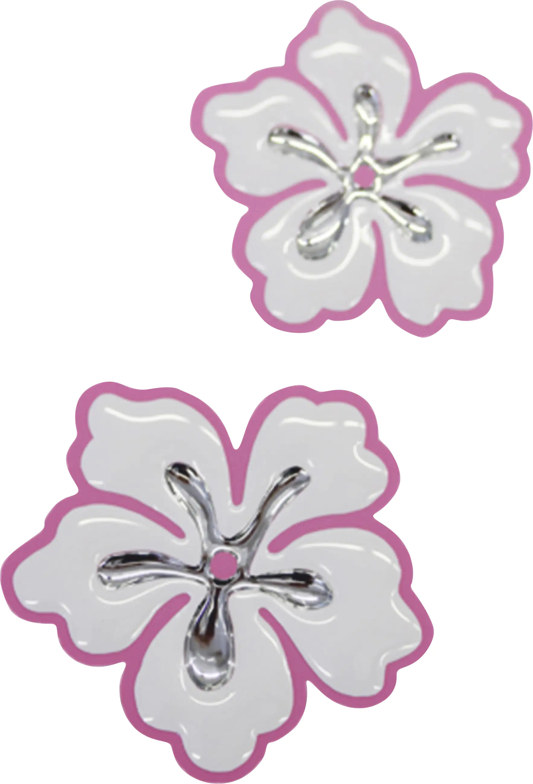 Hermann Schütz Chromesticker 3D Hibiskus grau-pink