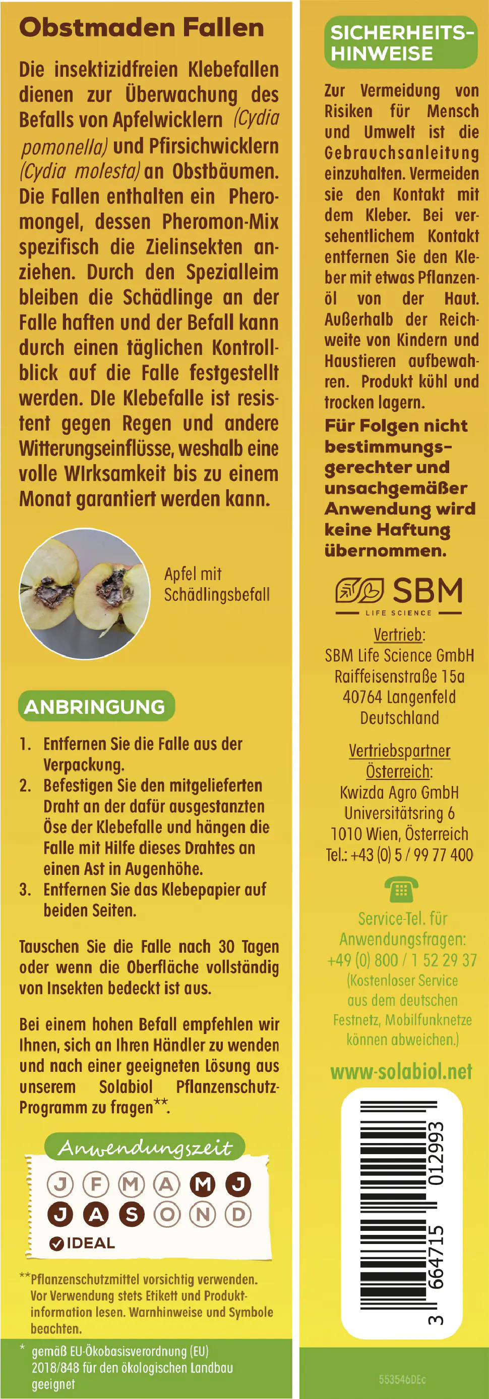 Solabiol Obstmaden Fallen 5 Stück