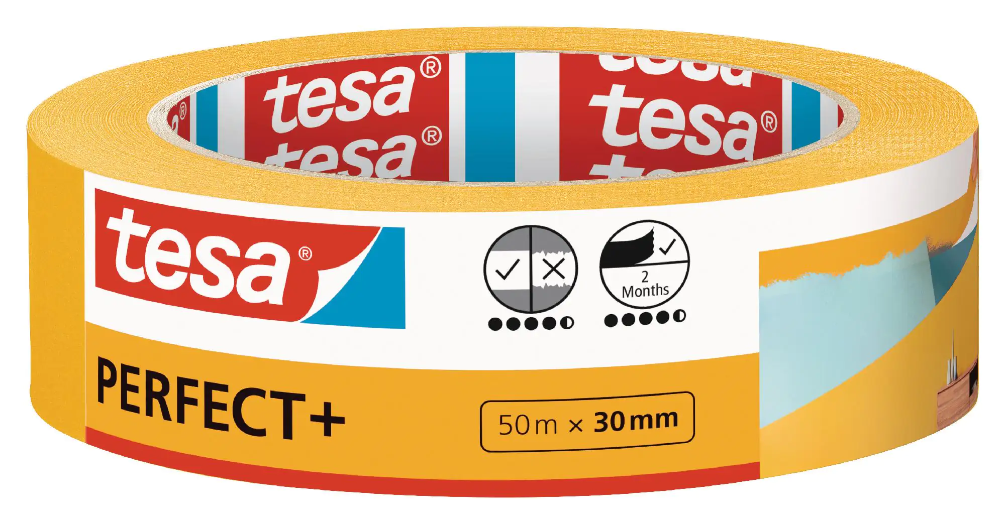 tesa Malerband Perfect+ 50 m x 30 mm, gelb tesa Malerband Perfect+ 50 m x 30 mm, gelb
