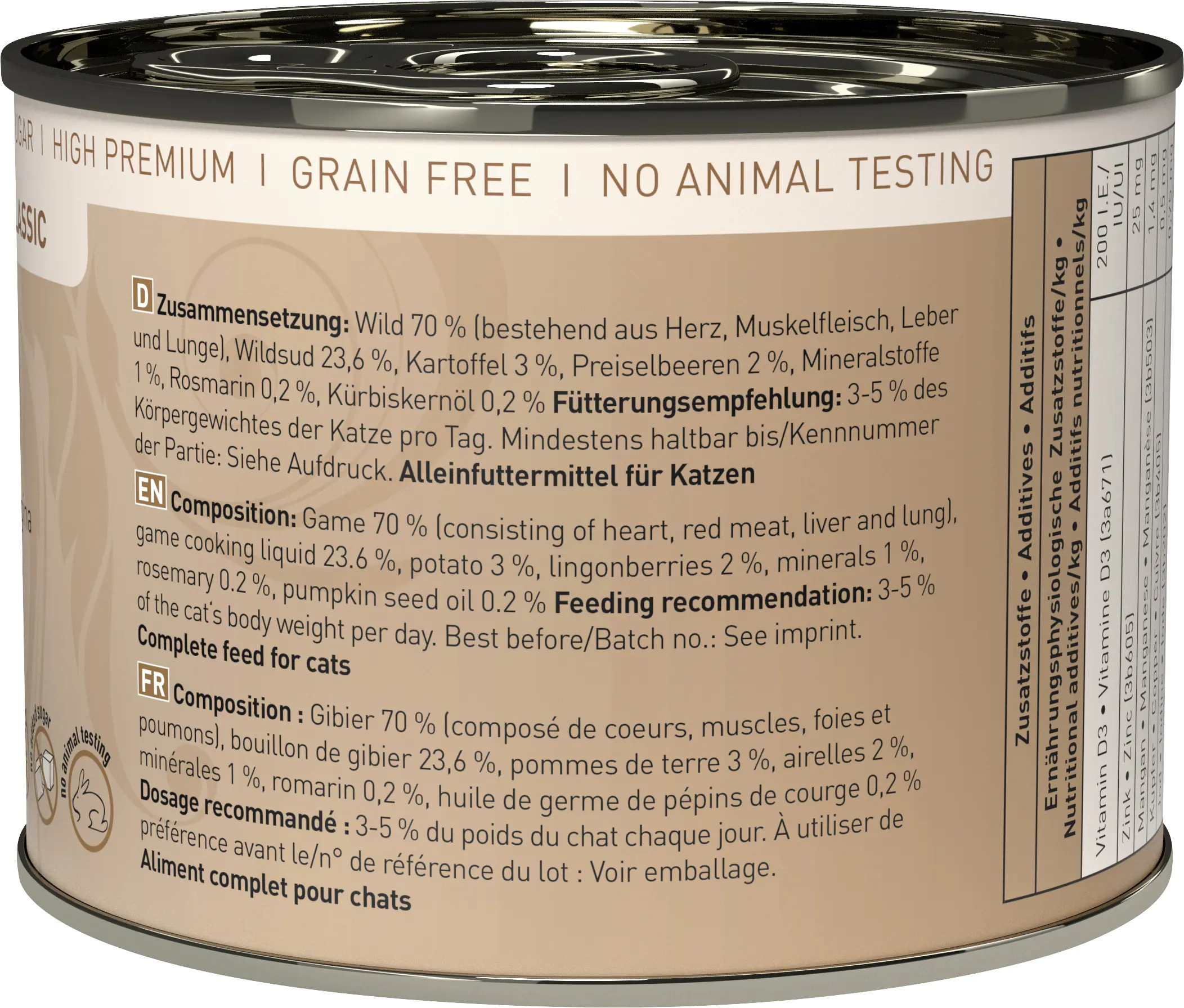 Catz Finefood Katzenfutter Classic No. 9 Wild 200 g
