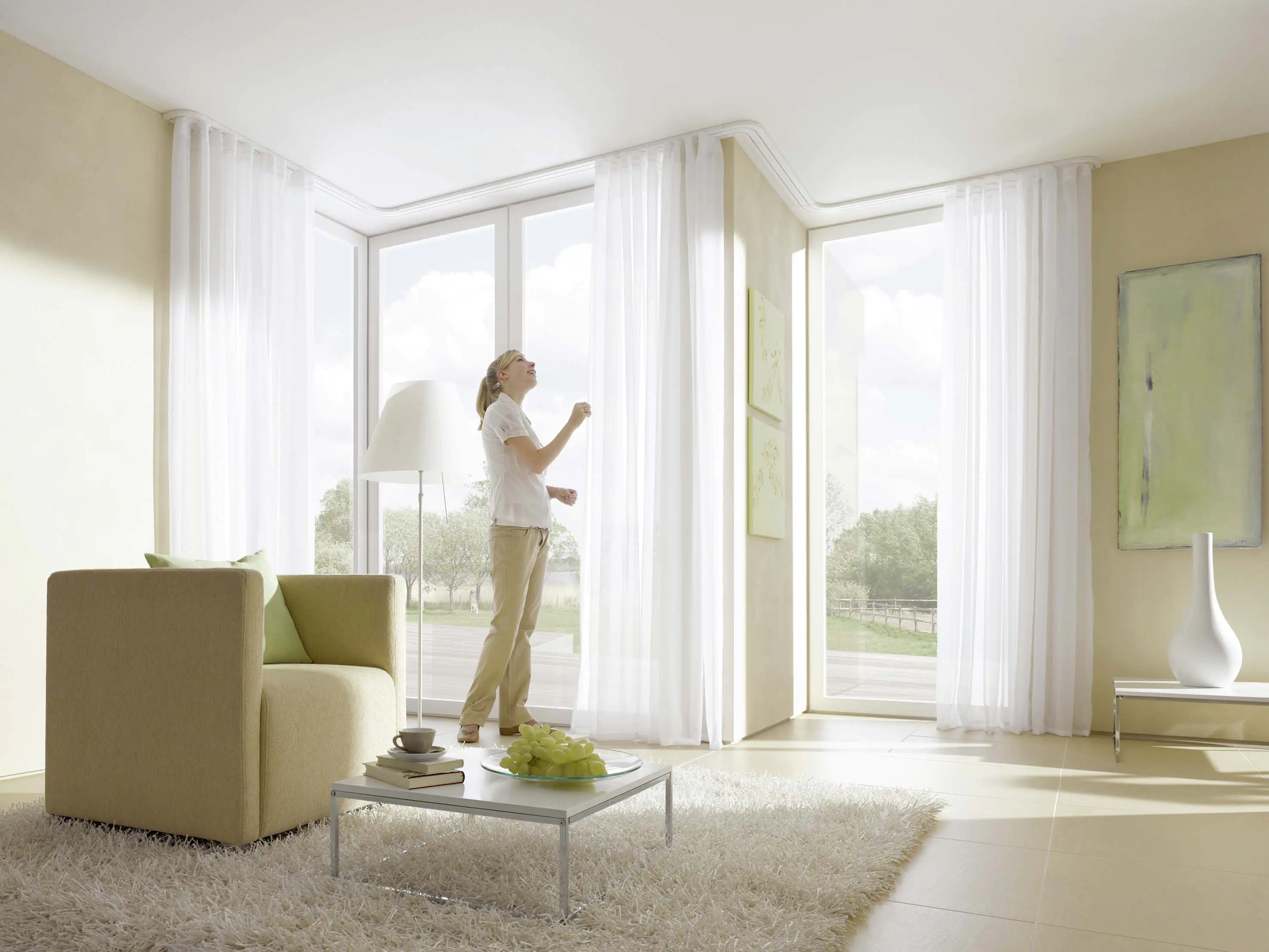 Gardinia Vorhangschiene GE 2-läufig, weiß, 120 cm