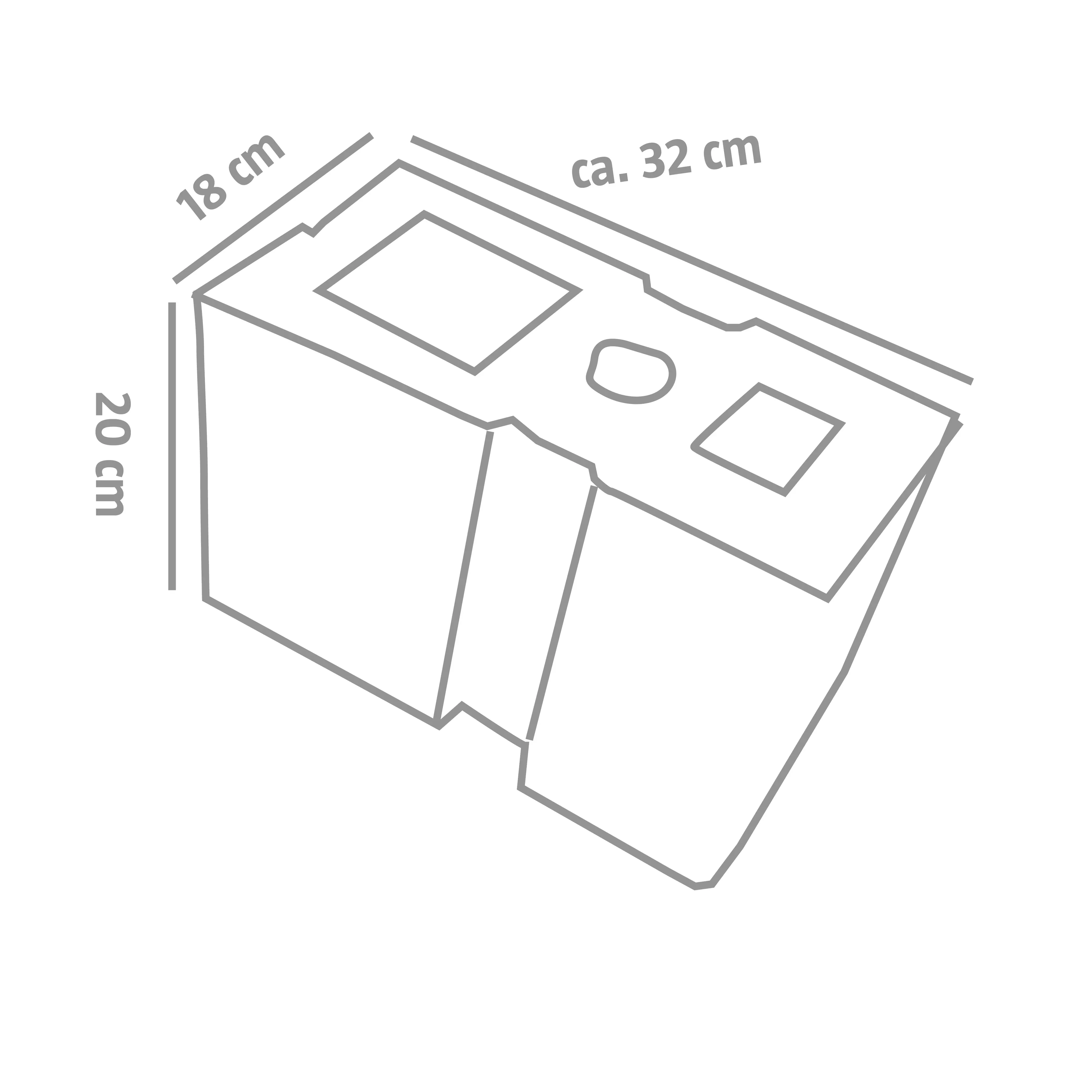 EHL Universal Fundamentstein 32 x 18 x 20 cm grau
