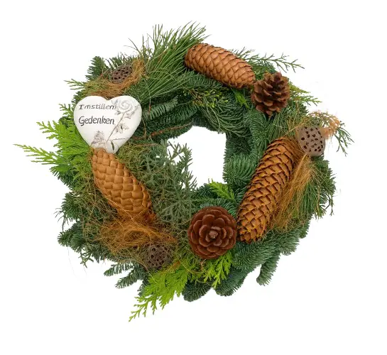 Grabkranz Mix mit Herz Ø 30 cm