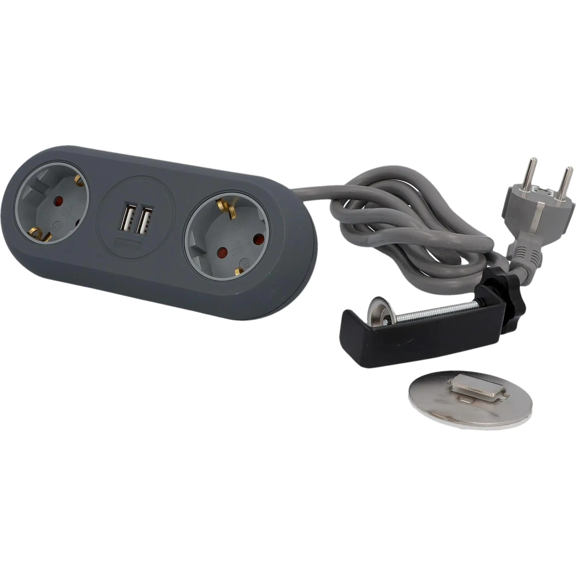 Unitec Steckdosenleiste 2-fach 1,4m 2x USB Anschlüssen, schwarz Unitec Steckdosenleiste 2-fach 1,4m 2x USB Anschlüssen, schwarz