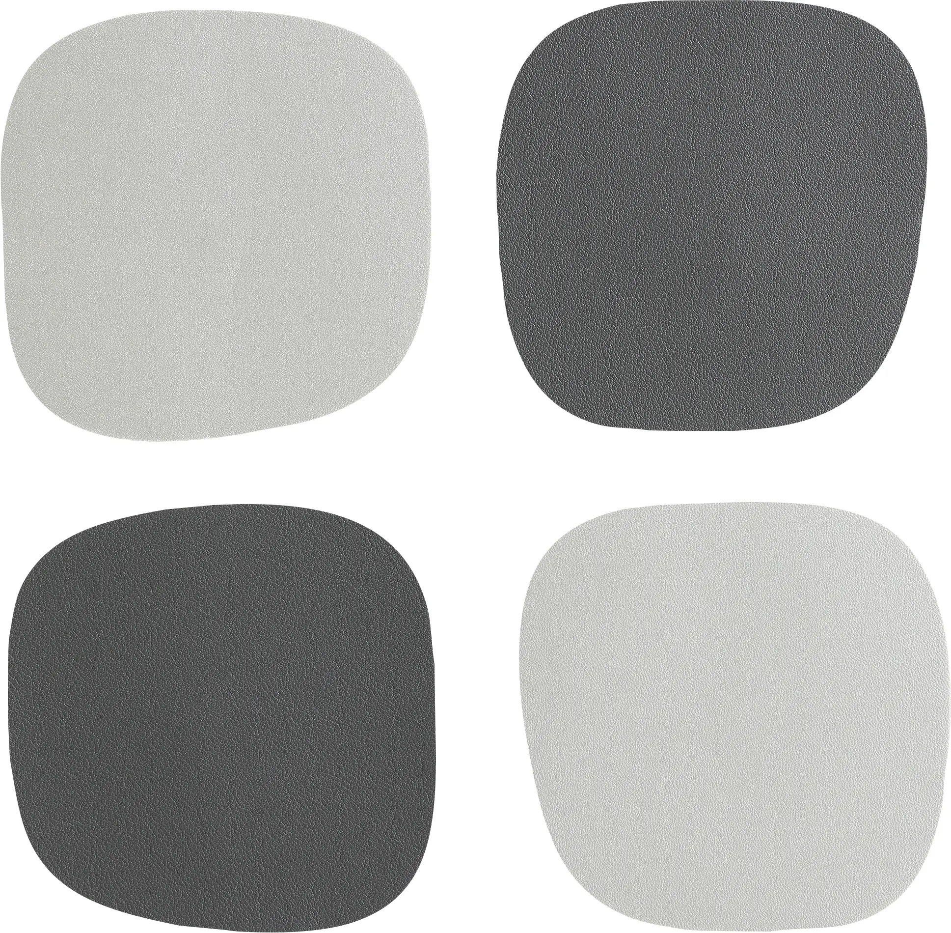 Vinanivao Untersetzer 10 x 10 cm silber/anthraz 4er-Set