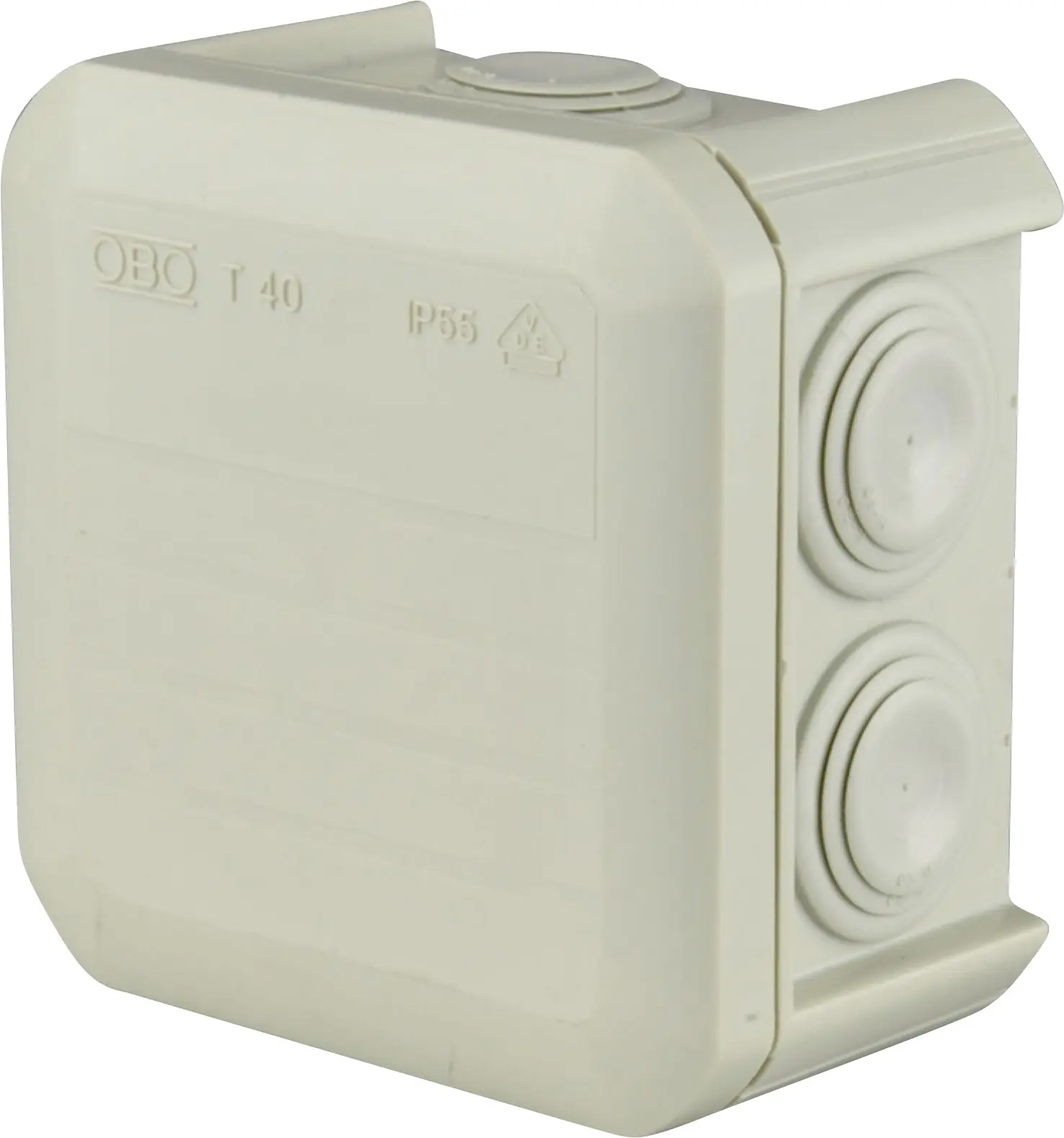 OBO Aufputz-Abzweigkasten 2-fach CD500, IP55 m Kl 90x90x52mm grau OBO Aufputz-Abzweigkasten 2-fach CD500, IP55 m Kl 90x90x52mm grau