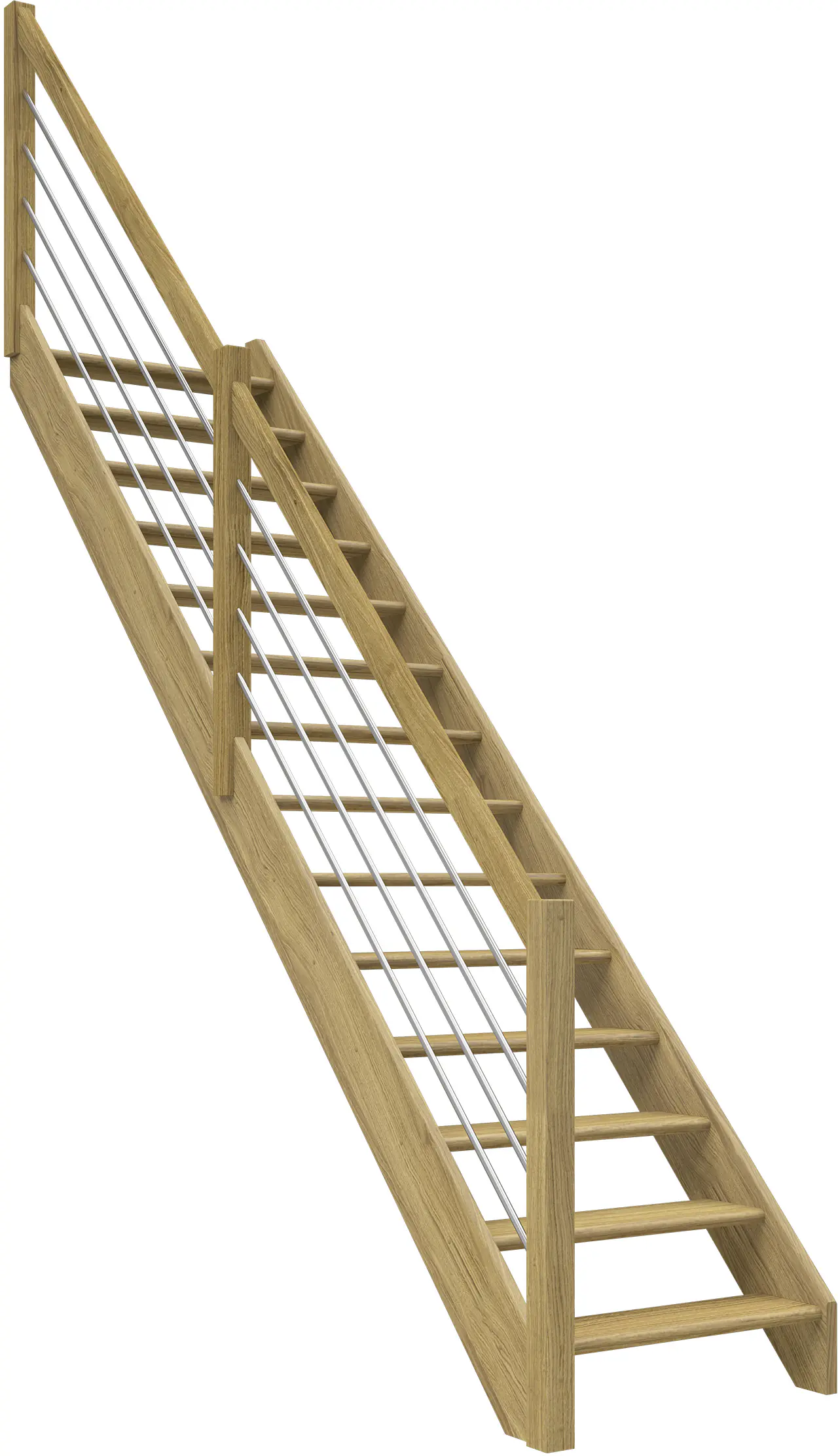 Dolle Raumspartreppen Paris gerade Eiche versiegelt inkl. Geländer