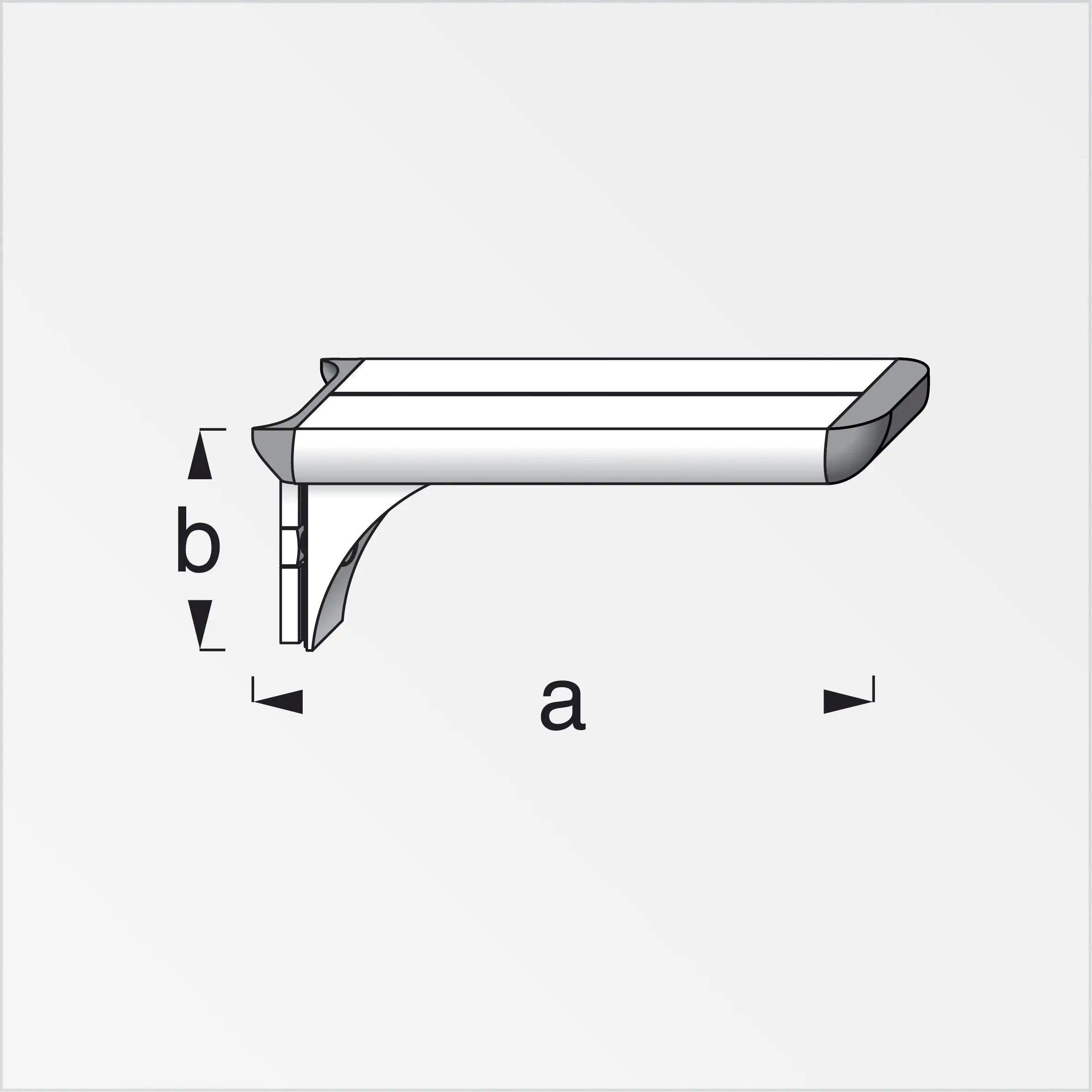 coaxis®-Regalträger 200 mm 200 x 51 mm Aluminium eloxiert silber