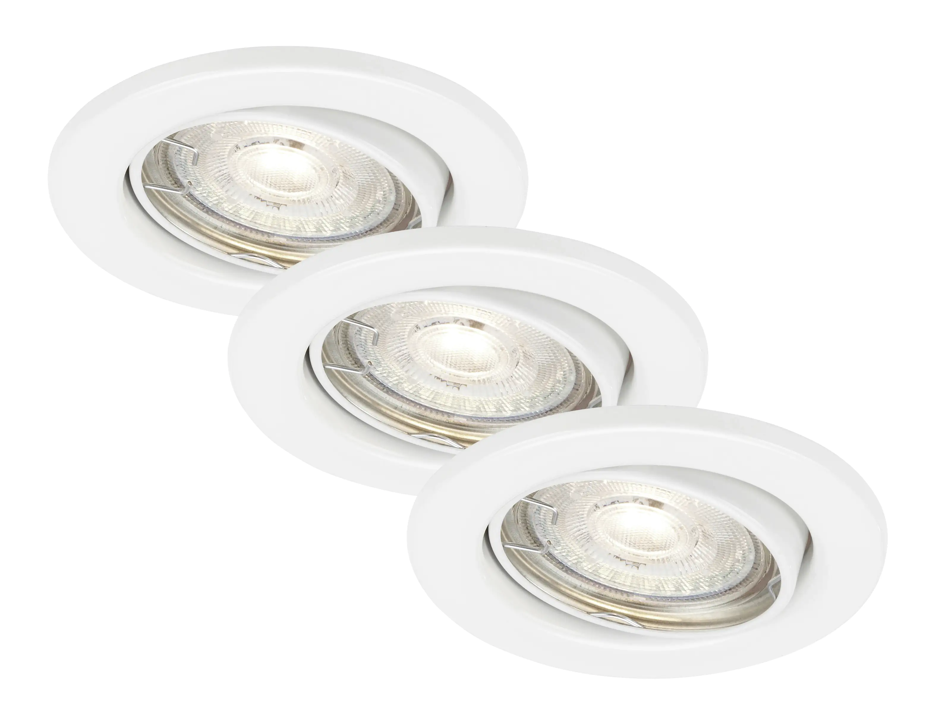 Di-Ka LED Einbauleuchte Swing 3er Set weiß Ø 8,5 cm GU10 dimmbar