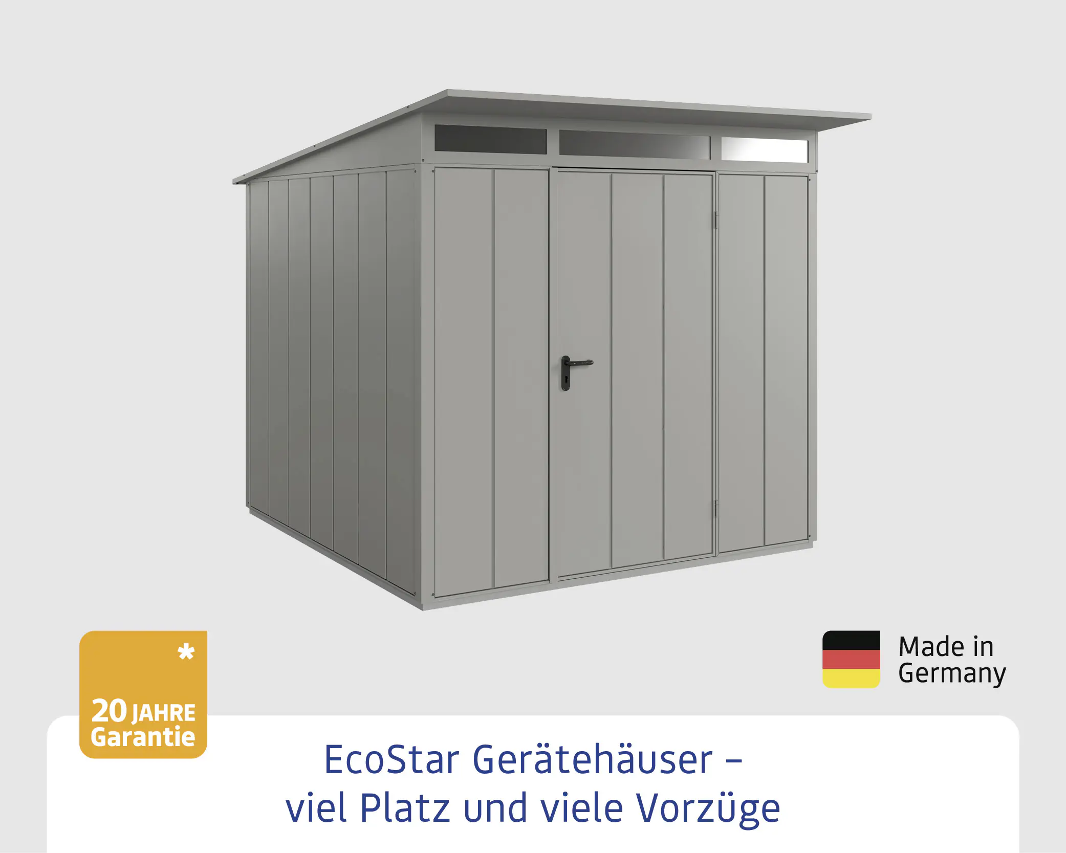 EcoStar Gerätehaus Elegant-P Typ 2 graualuminium 247,9 x 283,4 x 232,3 cm