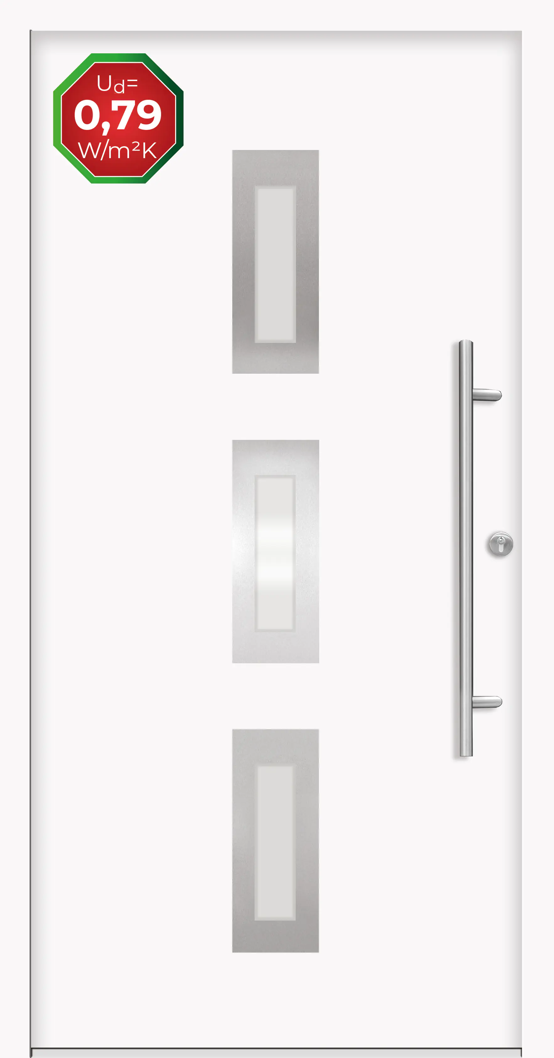 Splendoor Haustür Passivedoor Premium B02 Weiß DIN Rechts 100 x 210 cm