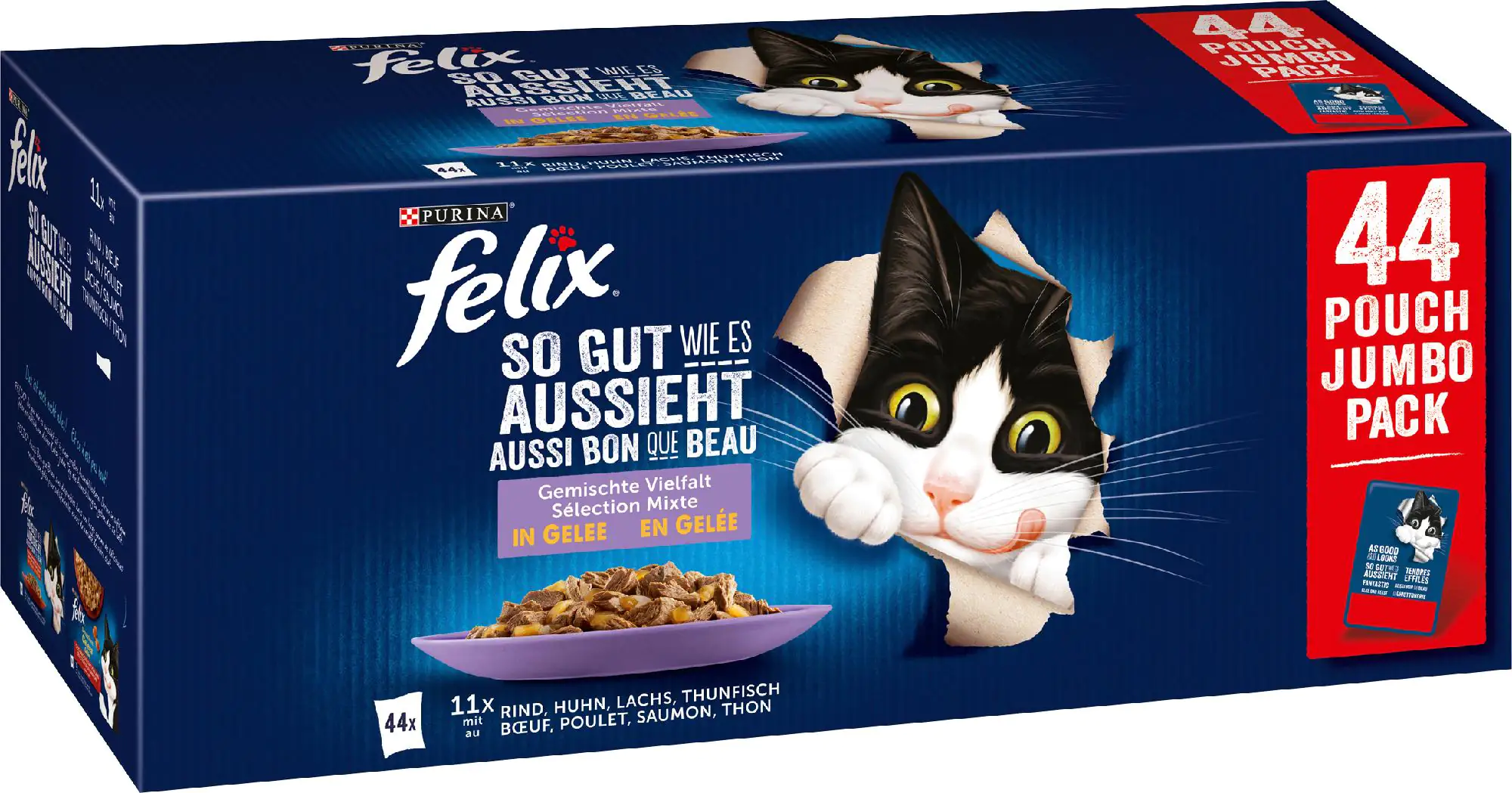 felix Katzennassfutter Gemischte Vielfalt Jumbo Pack 44x85 g felix Katzennassfutter Gemischte Vielfalt Jumbo Pack 44x85 g