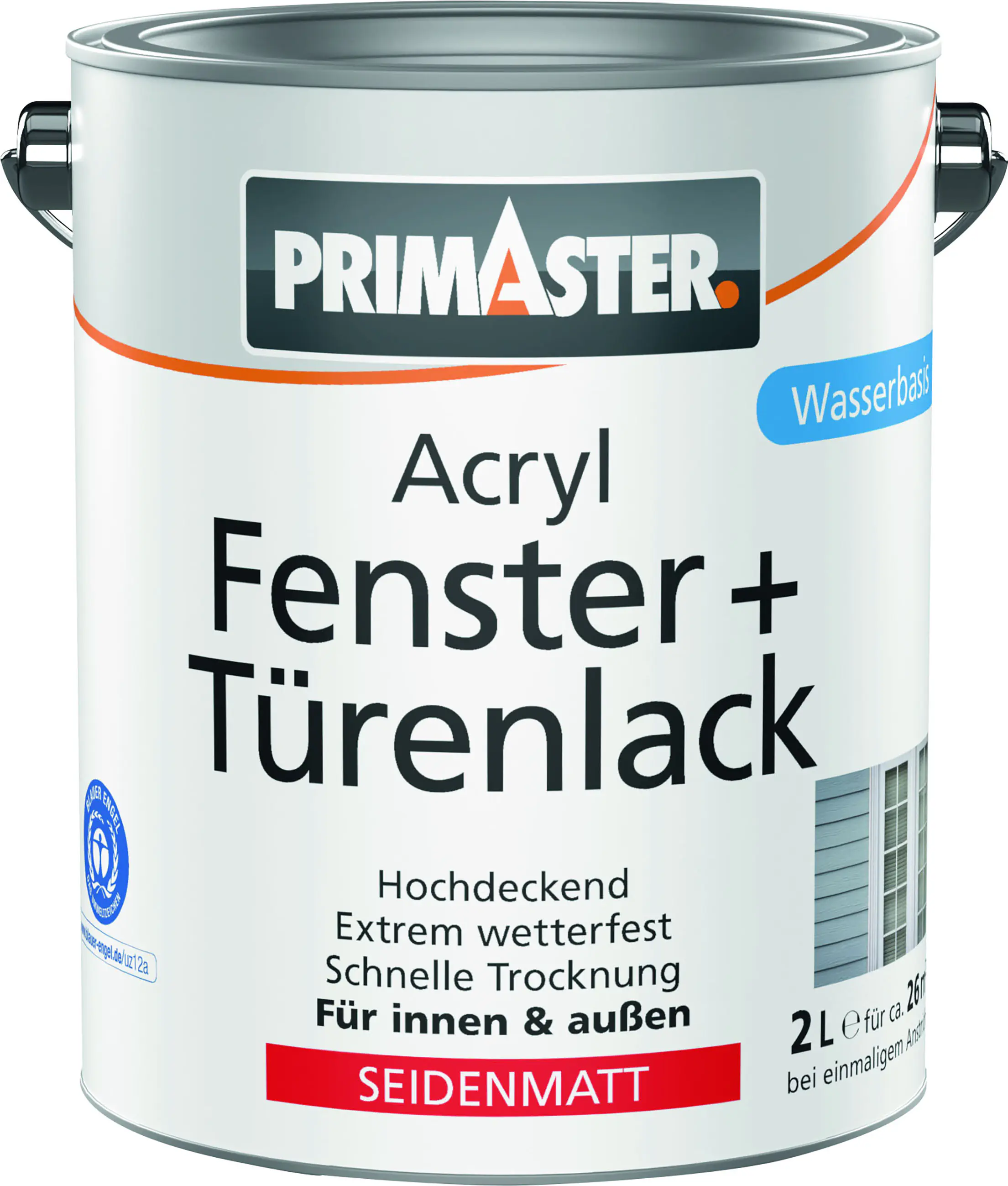 Primaster Acryl Fenster + Türenlack weiß seidenmatt 2 L 