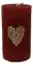 House of Rustic Kerze ruby rot mit gold Herz Ø 6,8 x 12 cm
