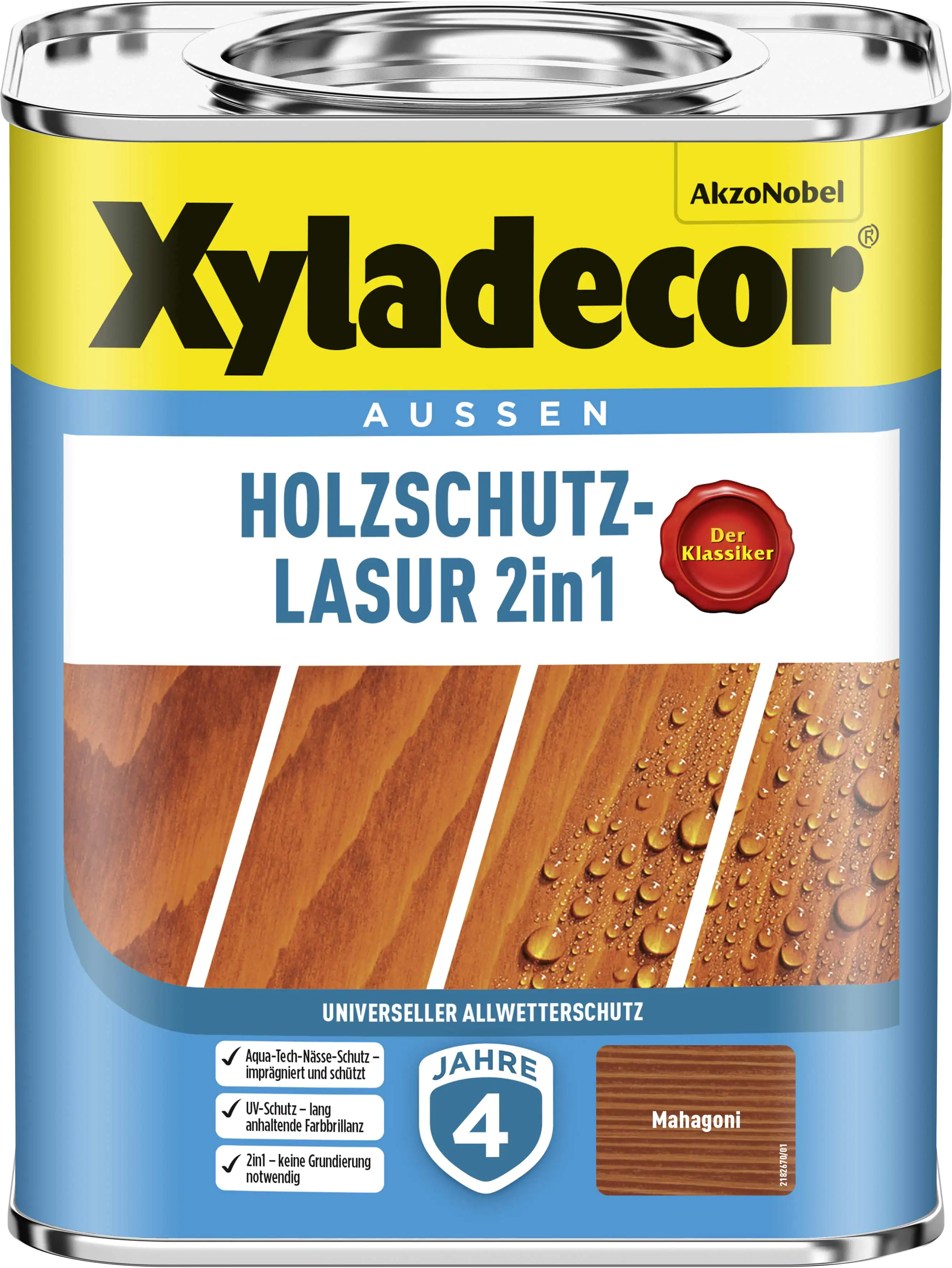 Xyladecor Holzschutzlasur 750 ml mahagoni 2in1