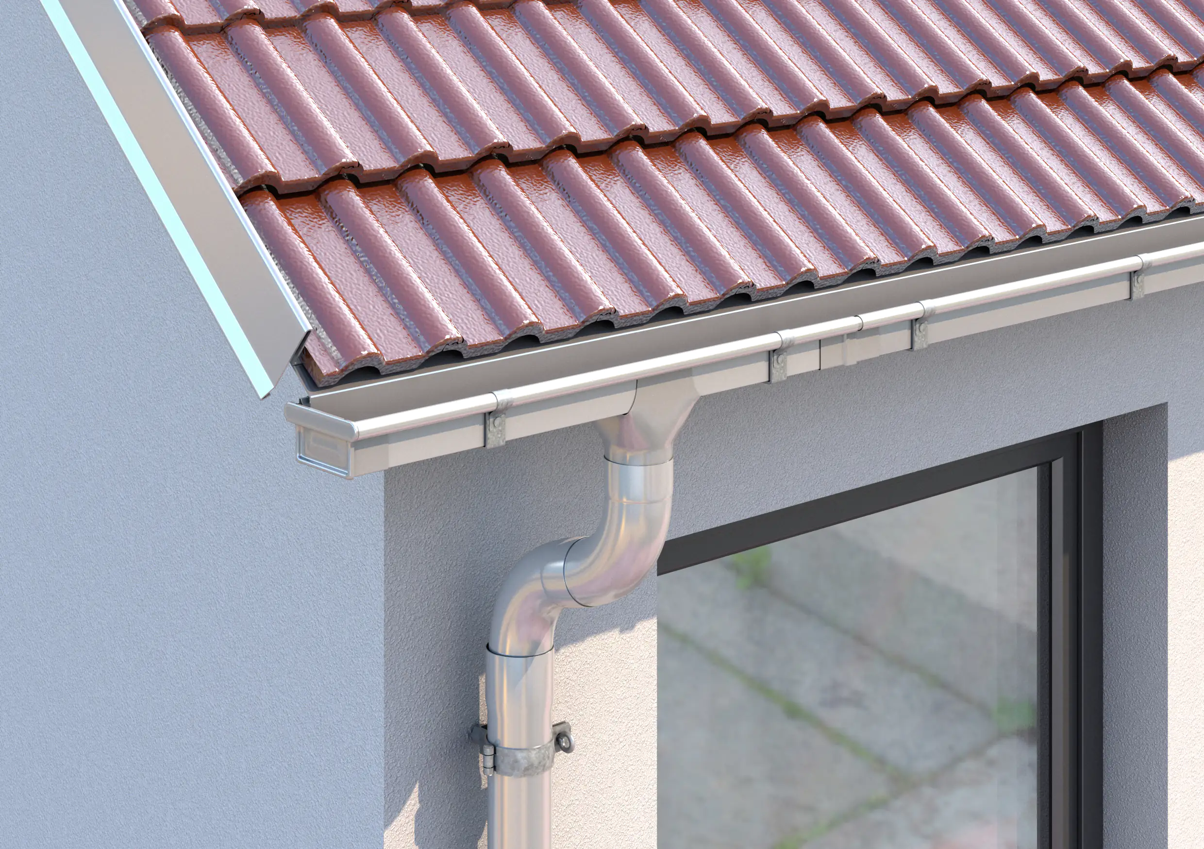 Sarei Kastenrinneneinhangstutzen RG70 200/60 Alu-anthrazit