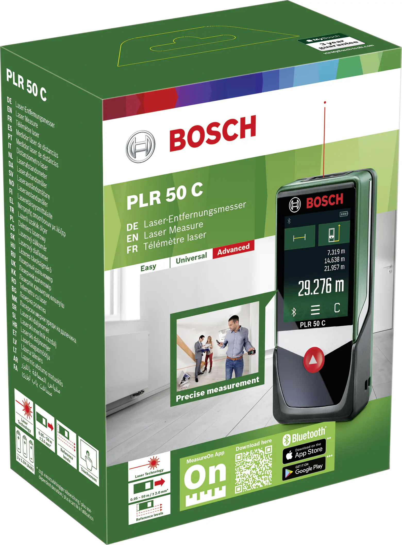 Bosch Laser-Entfernungsmessgerät PLR 50 C inkl. Batterien
