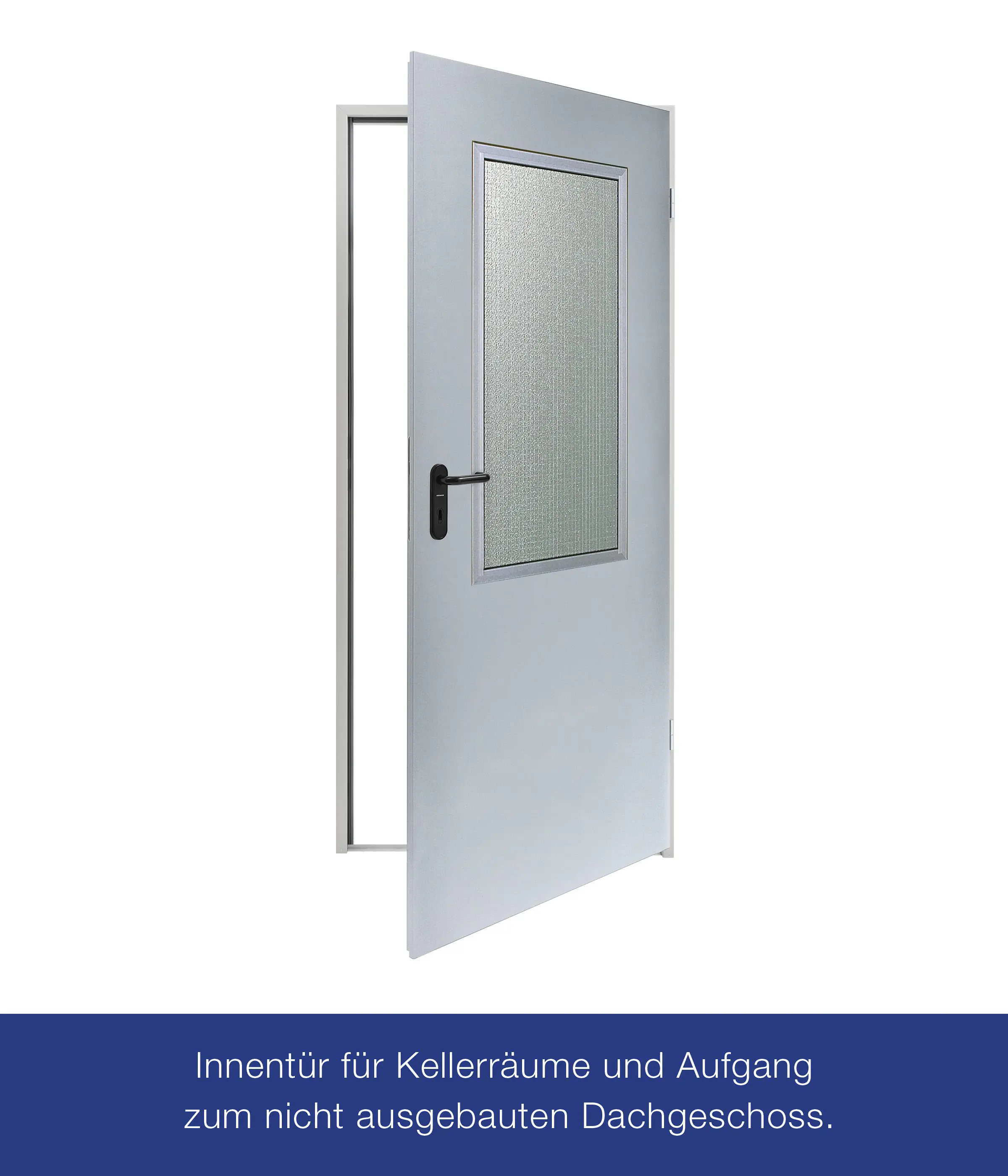 Hörmann Innentür ZK mit Lichtausschnitt inkl. Drückergarnitur verzinkt 100 x 200 cm DIN rechts