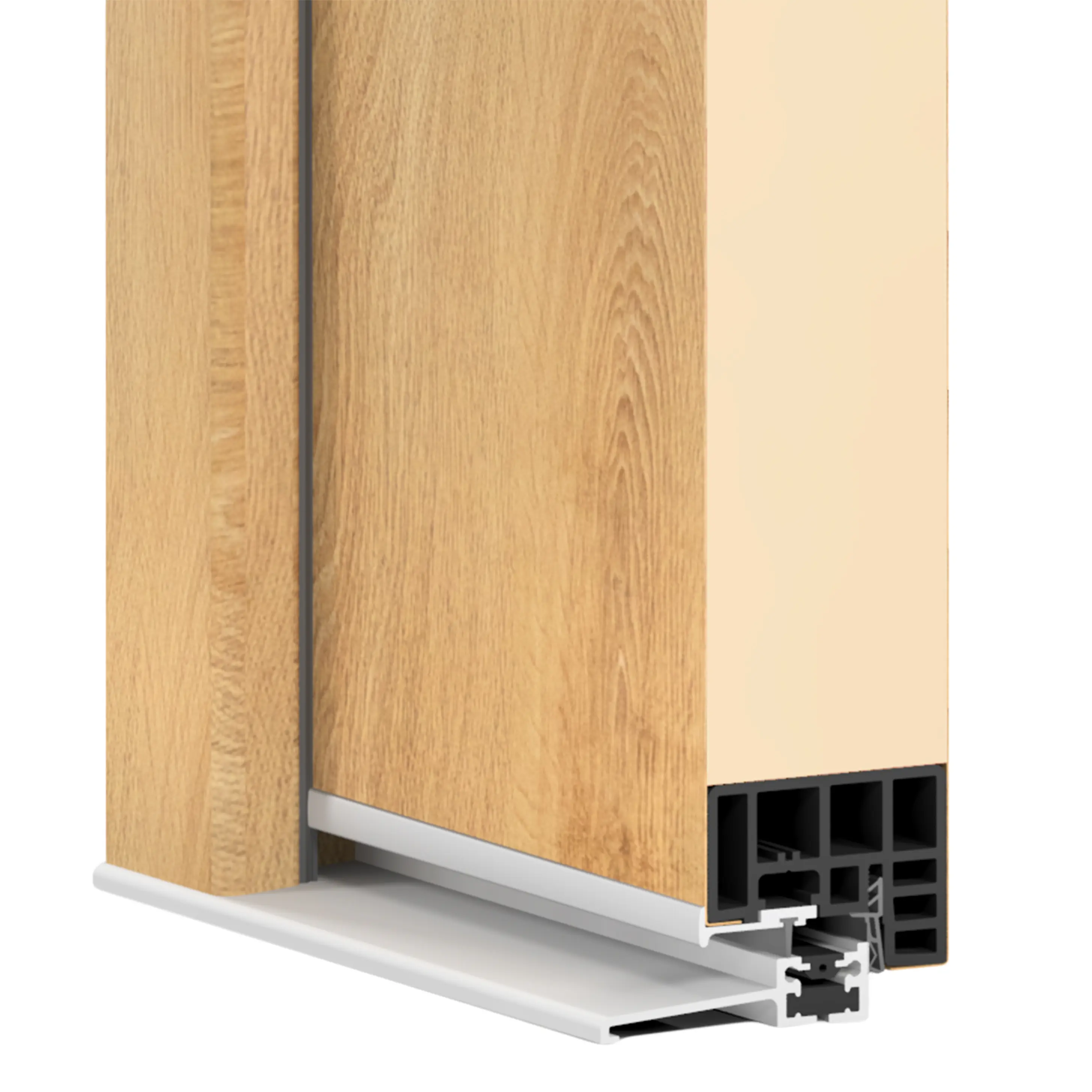 Splendoor Haustür Passivedoor Premium B06 Aluminium/Stahl Eiche BlackDesign DIN links 98 x 208 cm mit Tastatur & Fingerscan