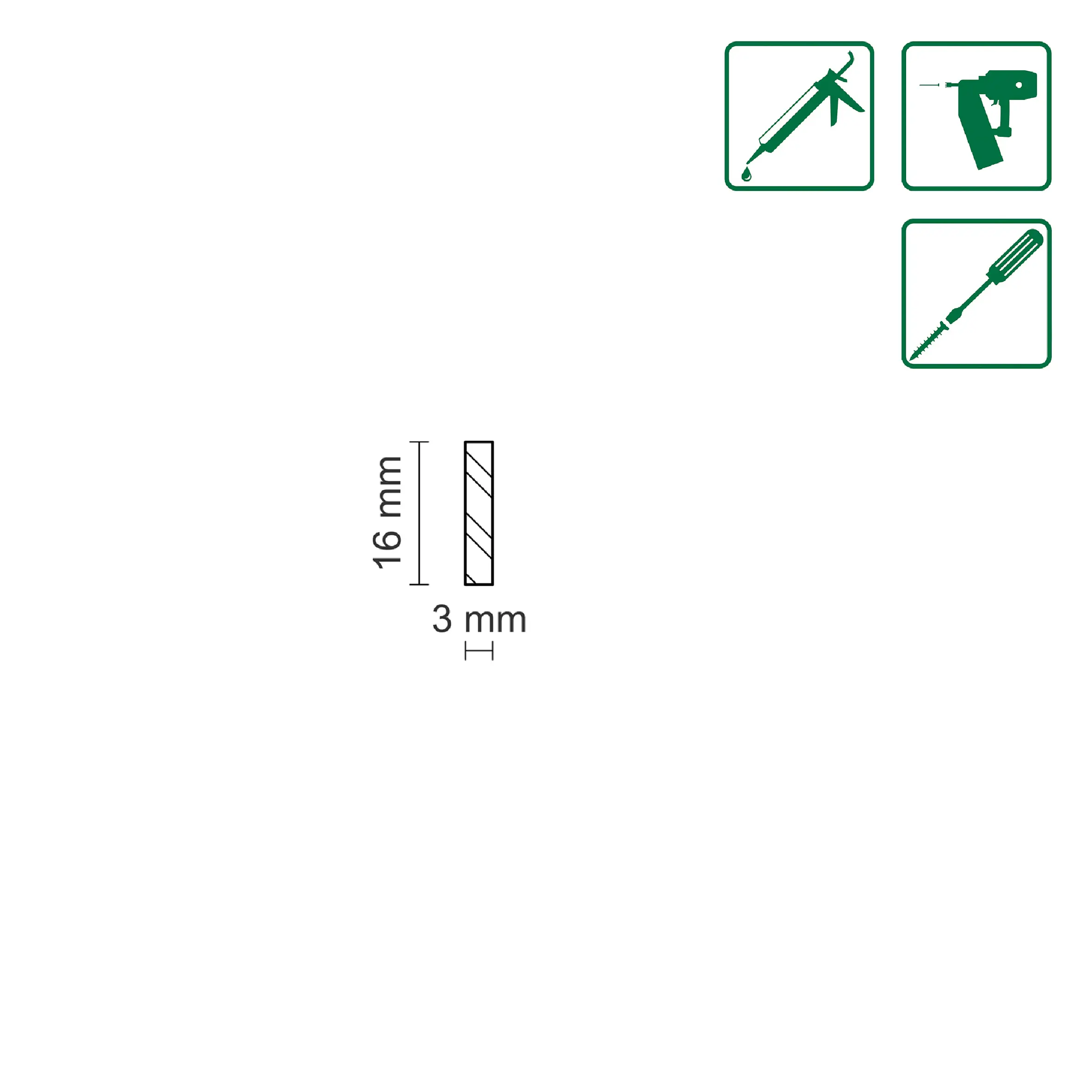 FN Neuhofer Flachleiste 95 cm 16 x 3 mm Buche