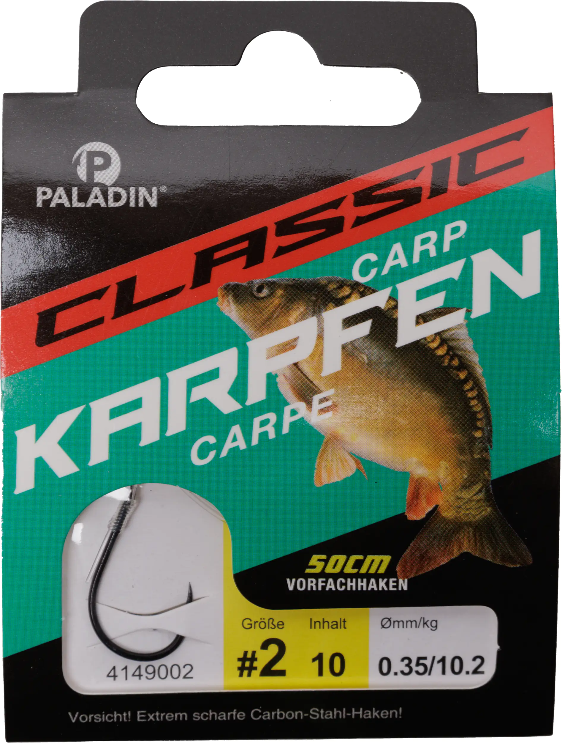 Paladin Karpfenhaken gebunden Größe 2 50 cm 10 Stück schwarz Paladin Karpfenhaken gebunden Größe 2 50 cm 10 Stück schwarz