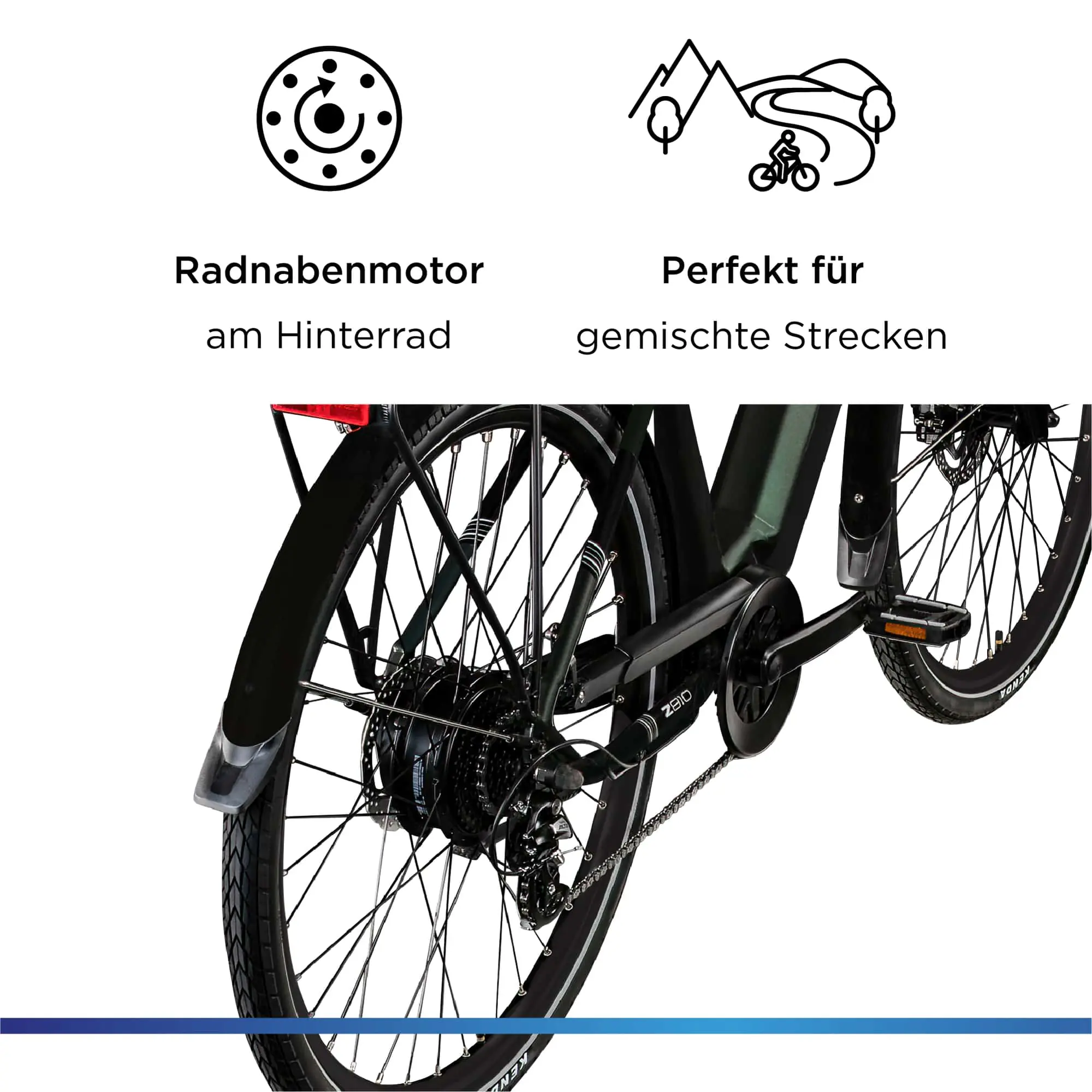 Zündapp E-Bike Z810 Trekking 28 Zoll 8-Gang 550 Wh dunkelgrün metallic