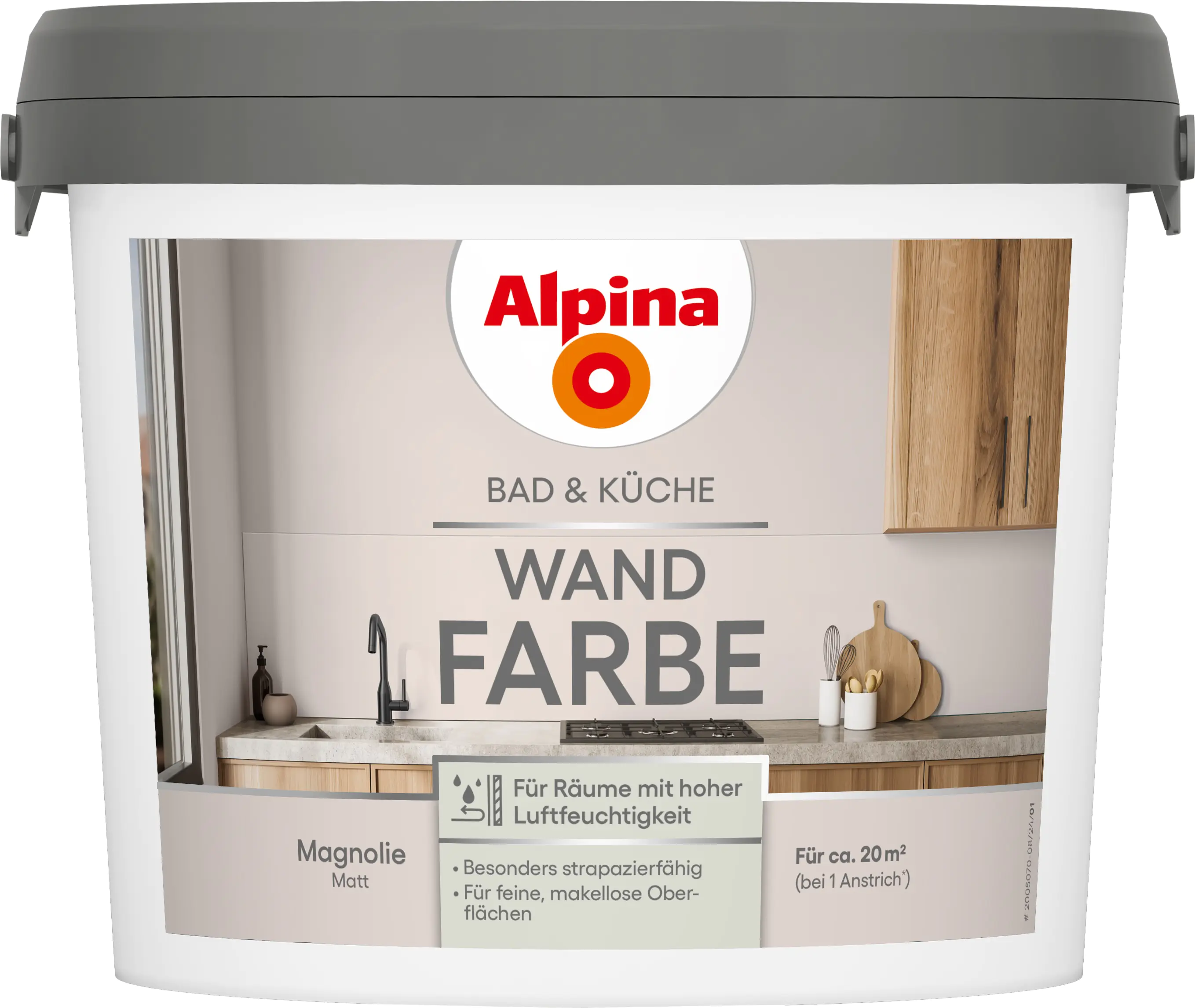 Alpina Wandfarbe für Küche & Badezimmer Magnolie 2,5 L