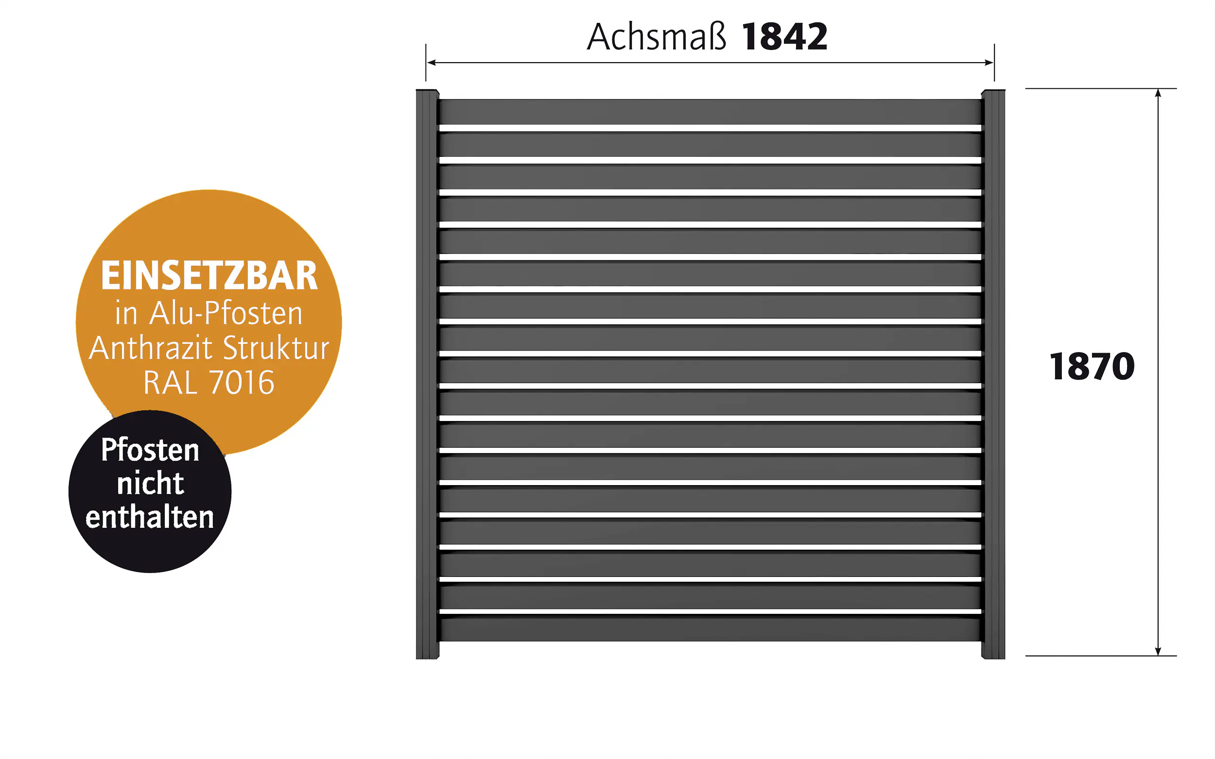Ambiente Alu-Zaun Rhombus 90 MIDI B x H: 180 cm x 180 cm 22 mm stark Ambiente Alu-Zaun Rhombus 90 MIDI B x H: 180 cm x 180 cm 22 mm stark