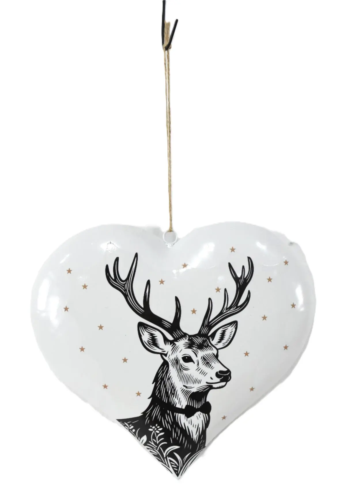 TrendLine Dekohänger Herz Hirsch 27 x 25 cm weiß