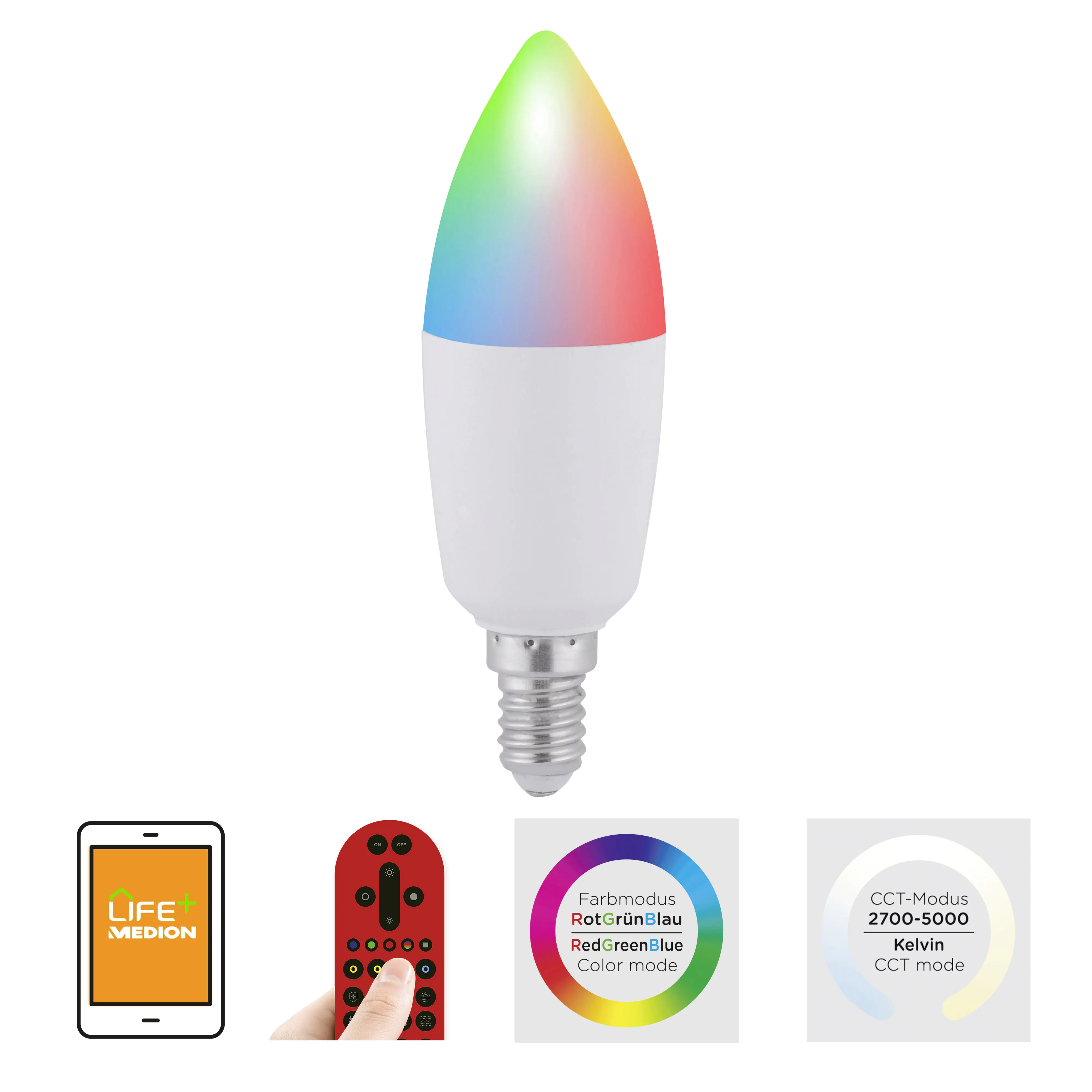 JustLight LED Leuchtmittel Kerze E14 Lola Smart 6 W Smart Home