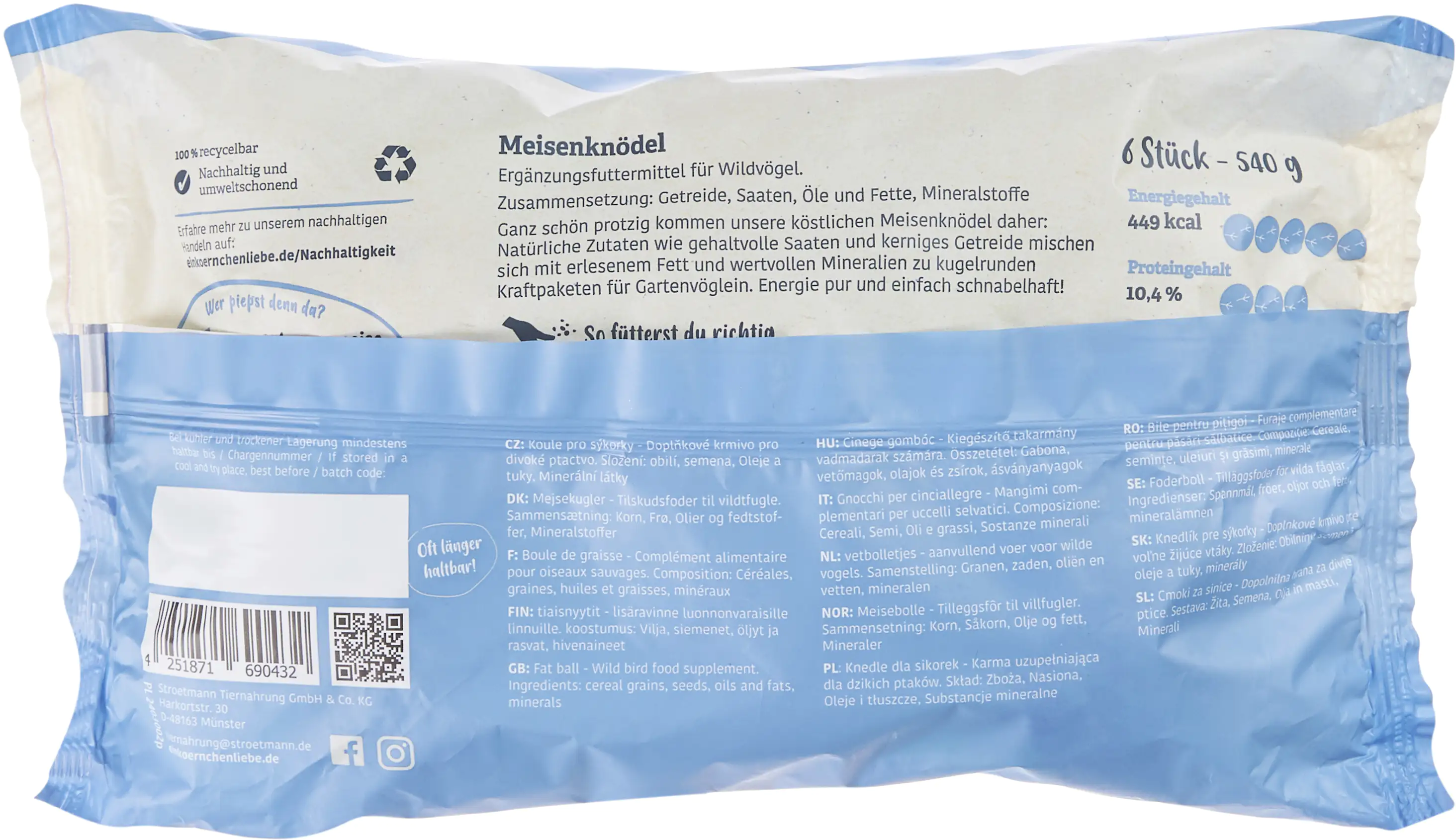 Elles Meisenknödel mit Netz 6 Stück Elles Meisenknödel mit Netz 6 Stück