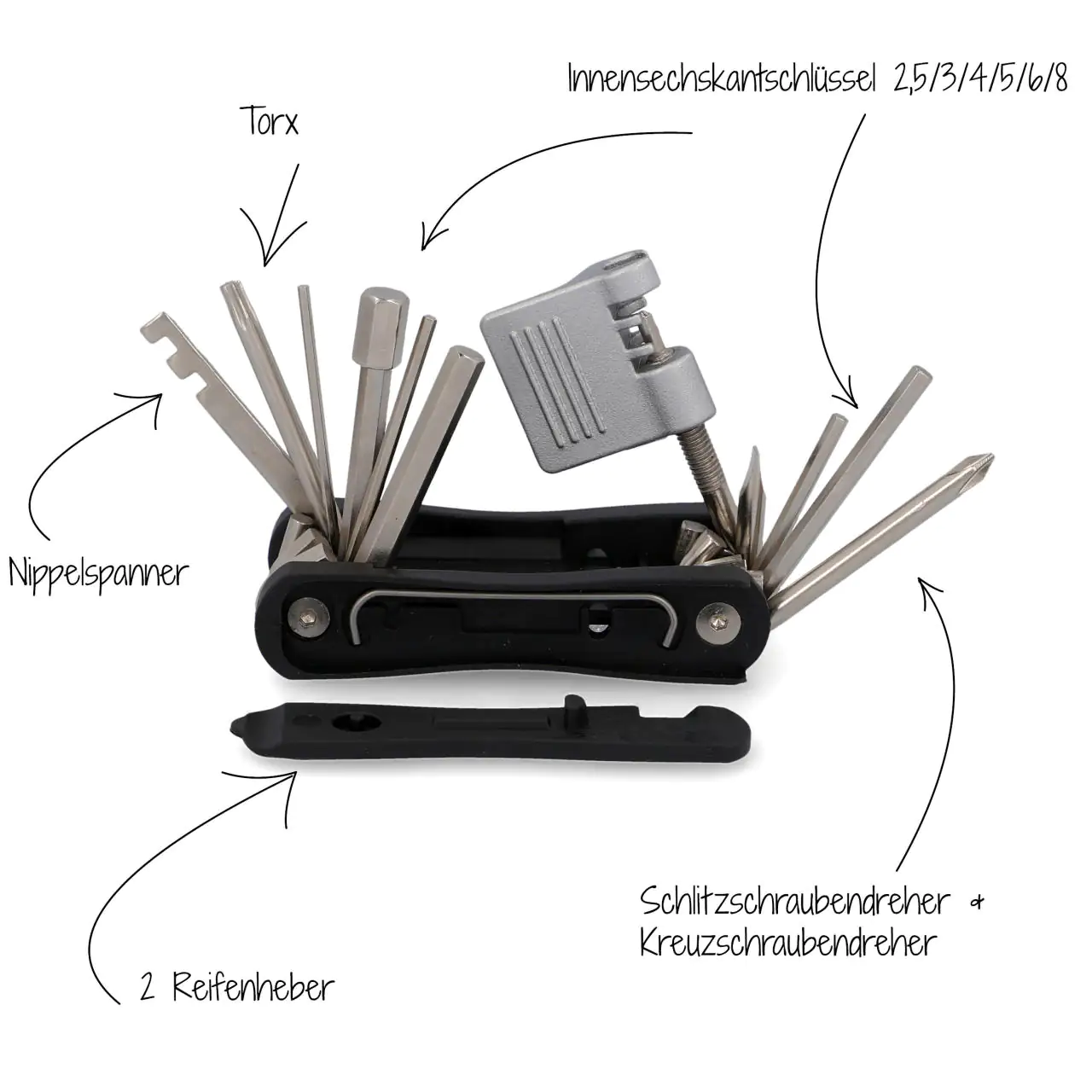 4008153504044_1 Fischer Werkzeug PROLINE 15-teilig für Fahrrad und E-Bike