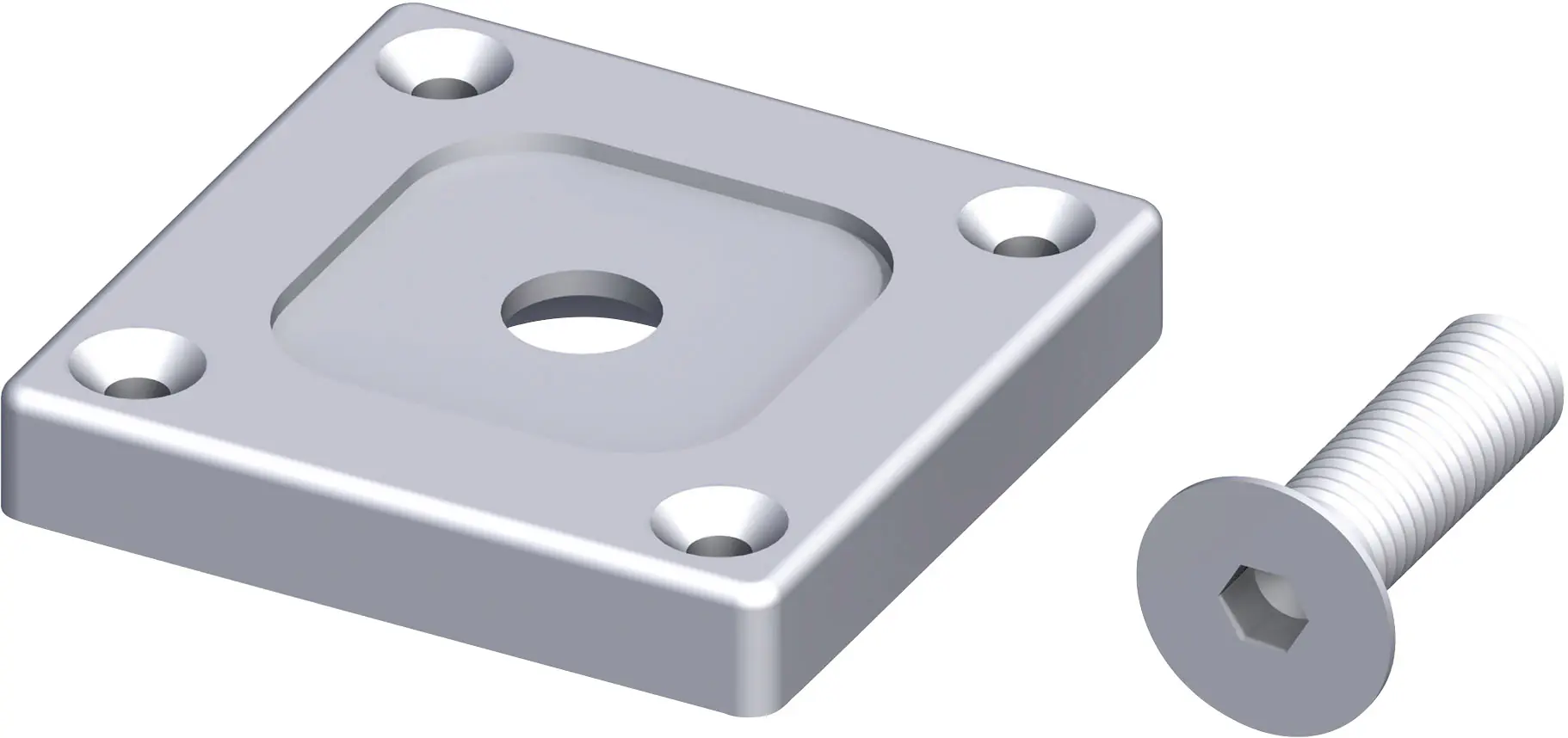 coaxis®-Befestigungsplatte 59.5 mm 59.5 x 10 mm Aluminium poliert blank coaxis®-Befestigungsplatte 59.5 mm 59.5 x 10 mm Aluminium poliert blank