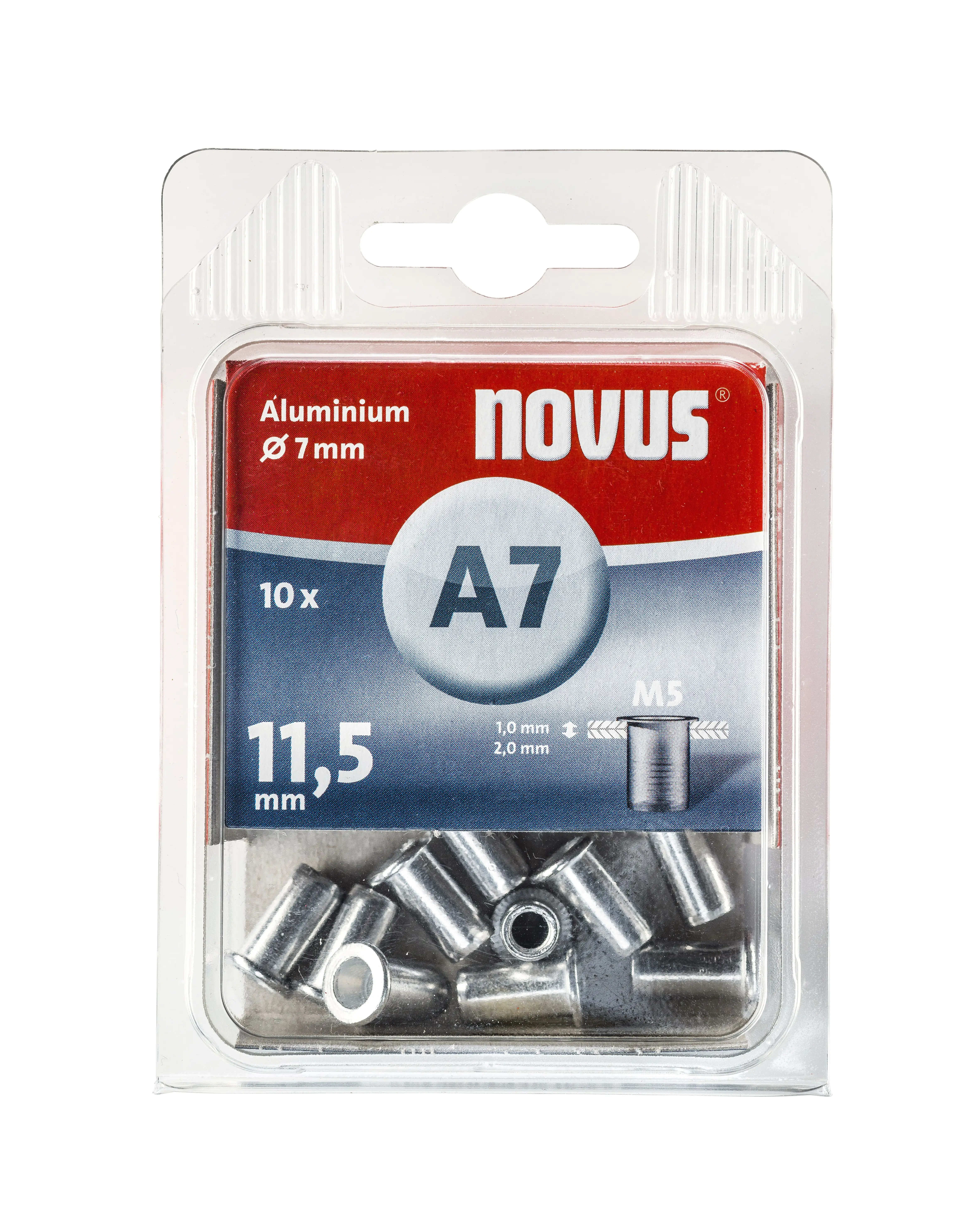 Novus Nietmutter Typ A7/11,5 Ø 7 mm Aluminium 10 Stück