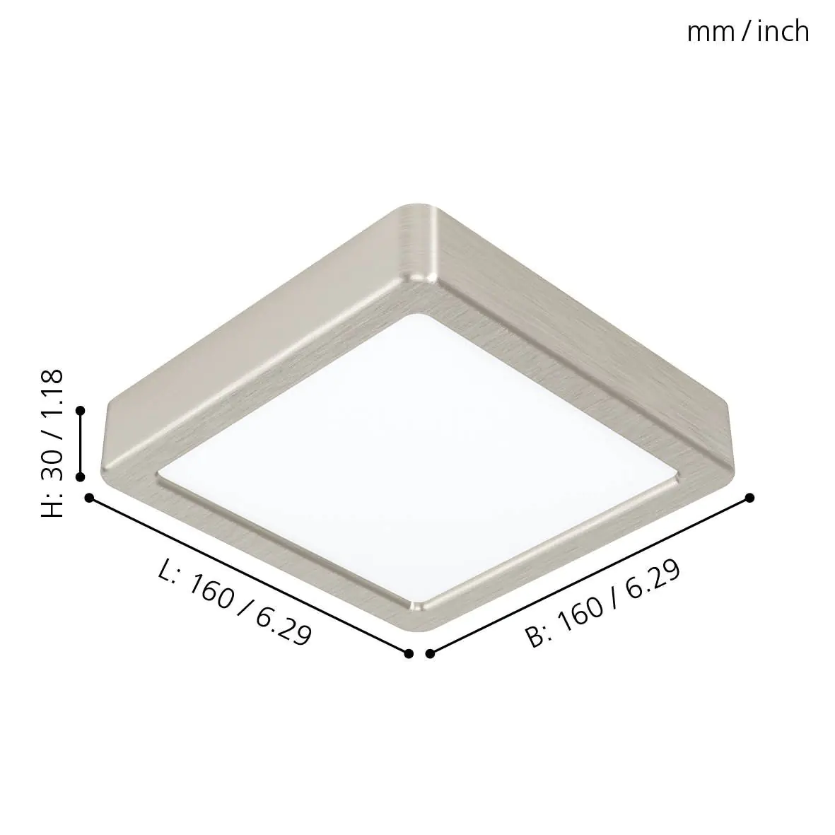 Eglo LED Aufbauleuchte Fueva 5 nickel-matt 16 x 16 cm nw