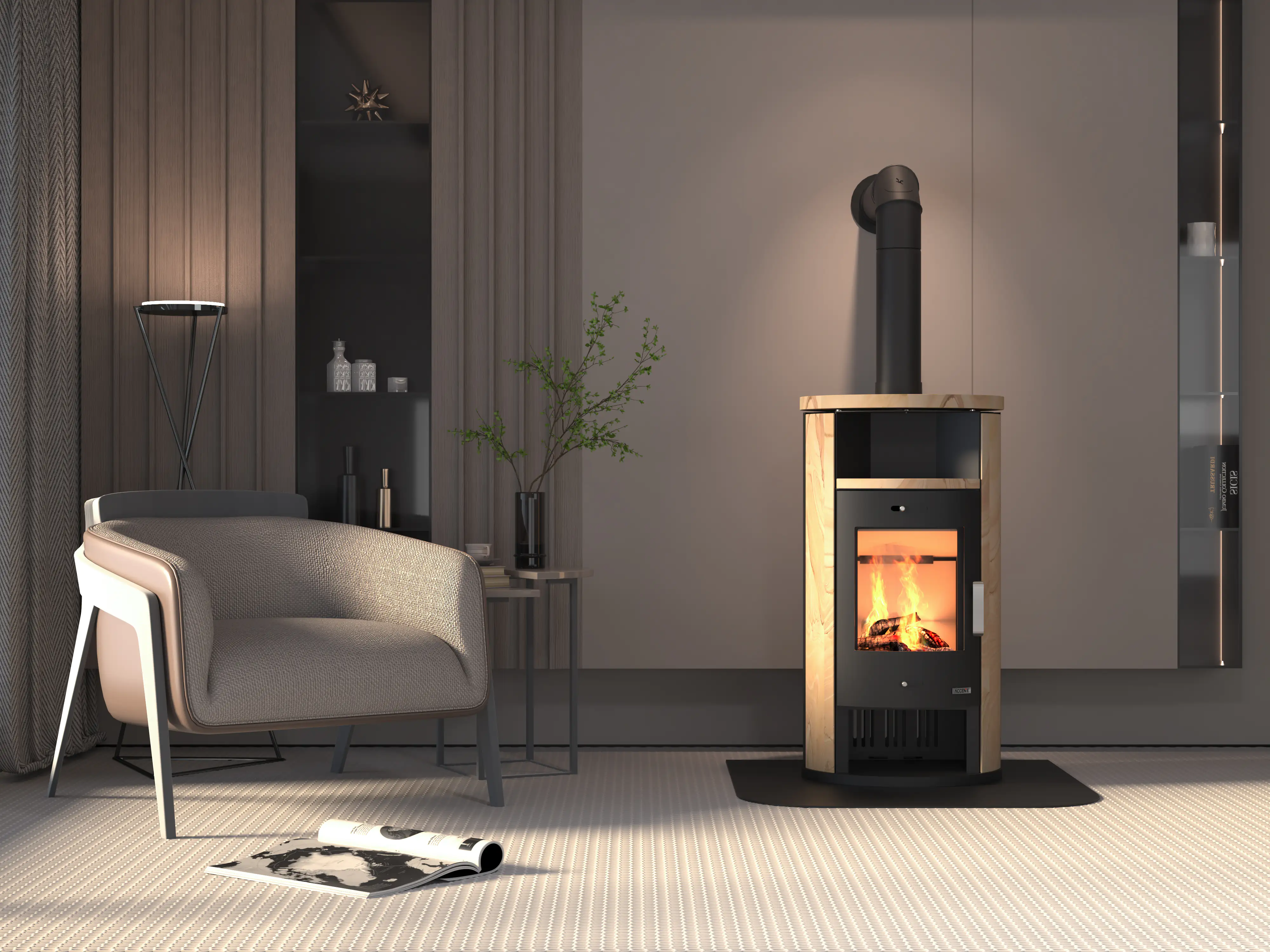 Accente Kaminofen Verona II Sandstein grau 7,5 kW