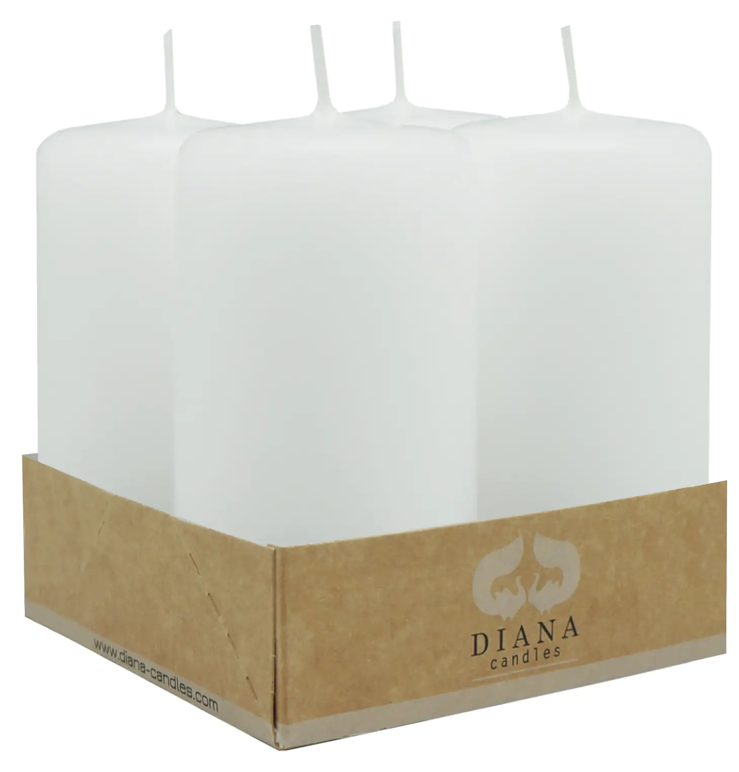 Diana Candles Stumpenkerzen Ø 6 X 11 cm weiß 4er Pack