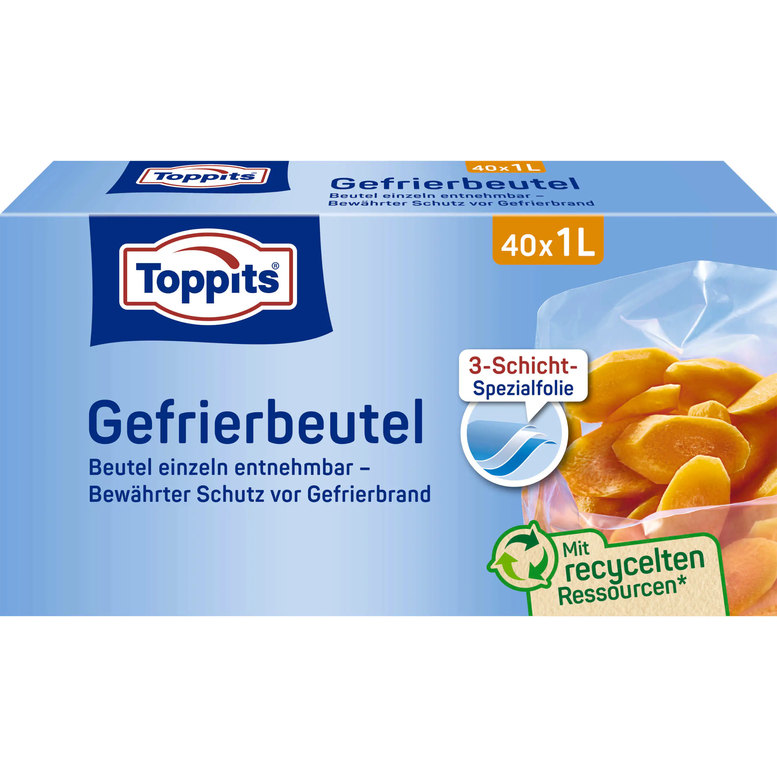 Toppits Gefrierbeutel 1 L, 40 Stück