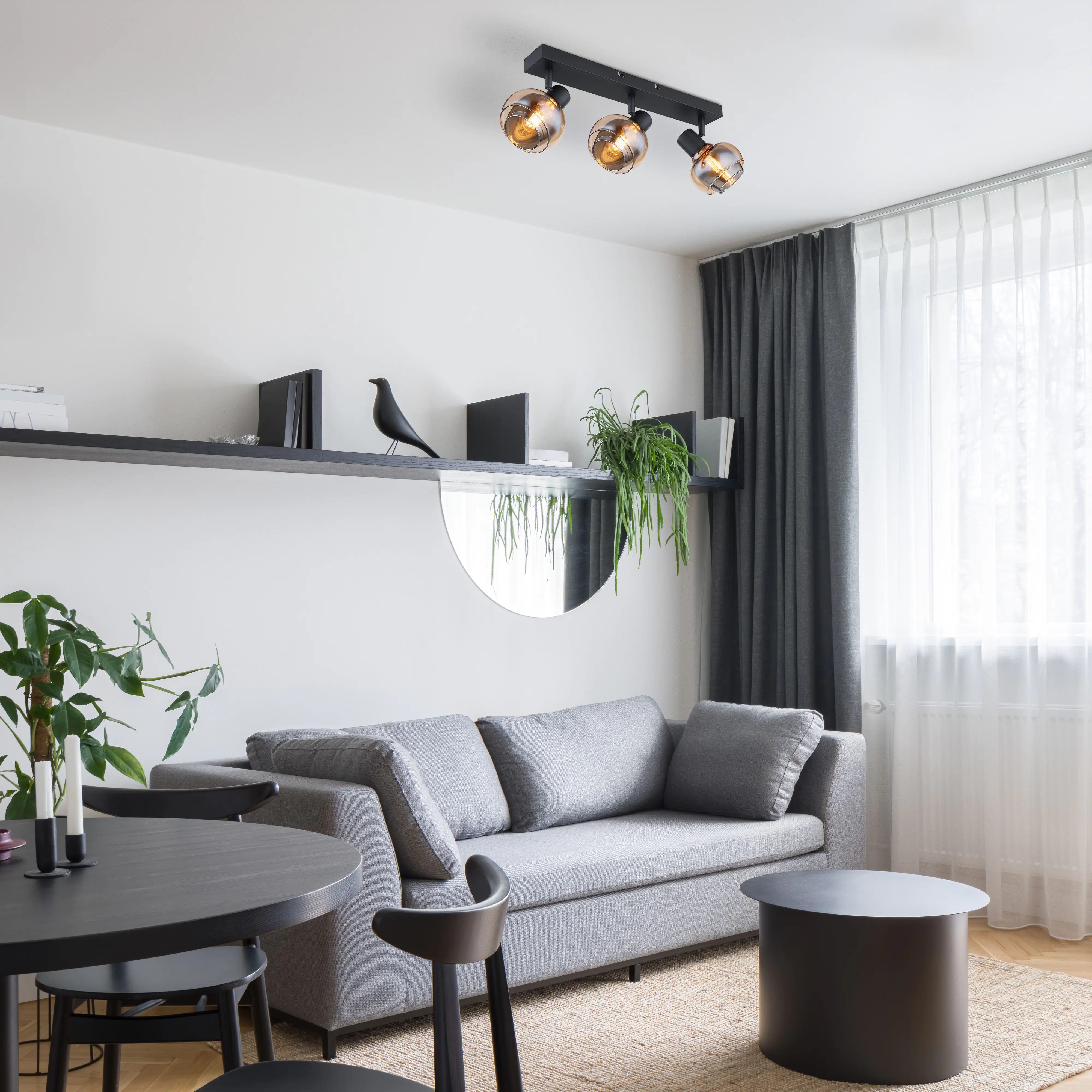 Globo 3er Spot Tokki schwarz matt 41 x 41 x 13,5 cm E14