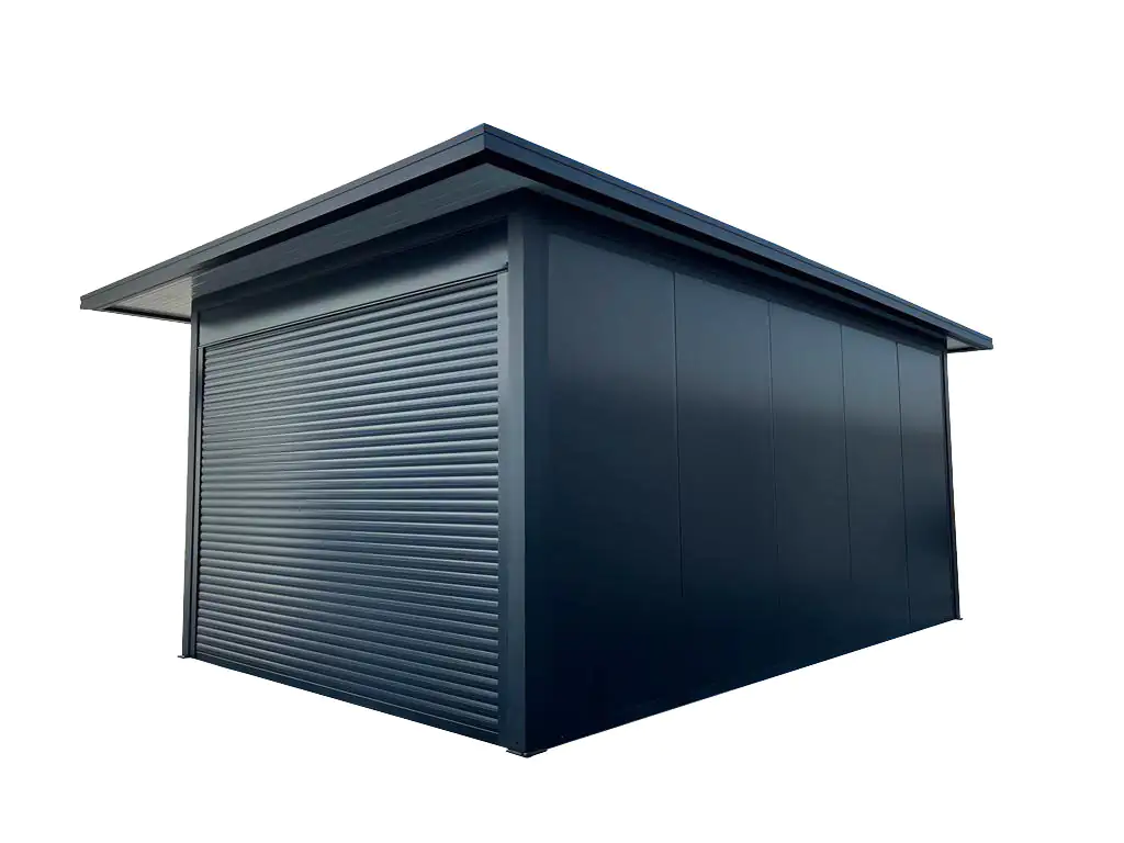 Fertiggarage Porto mit elektrischem Rolltor 405 x 720 cm inkl Dachüberstand