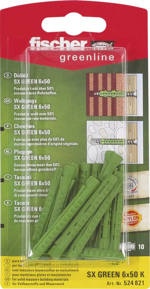 Fischer Spreizdübel SX green Fischer Spreizdübel SX green 6.0 x 50 mm - 10 Stück