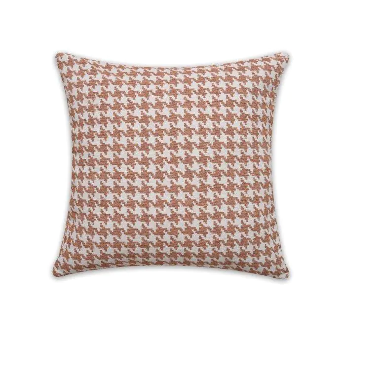 Kissen Jacquard Hahnentritt mit Füllung orange 45 x 45 cm