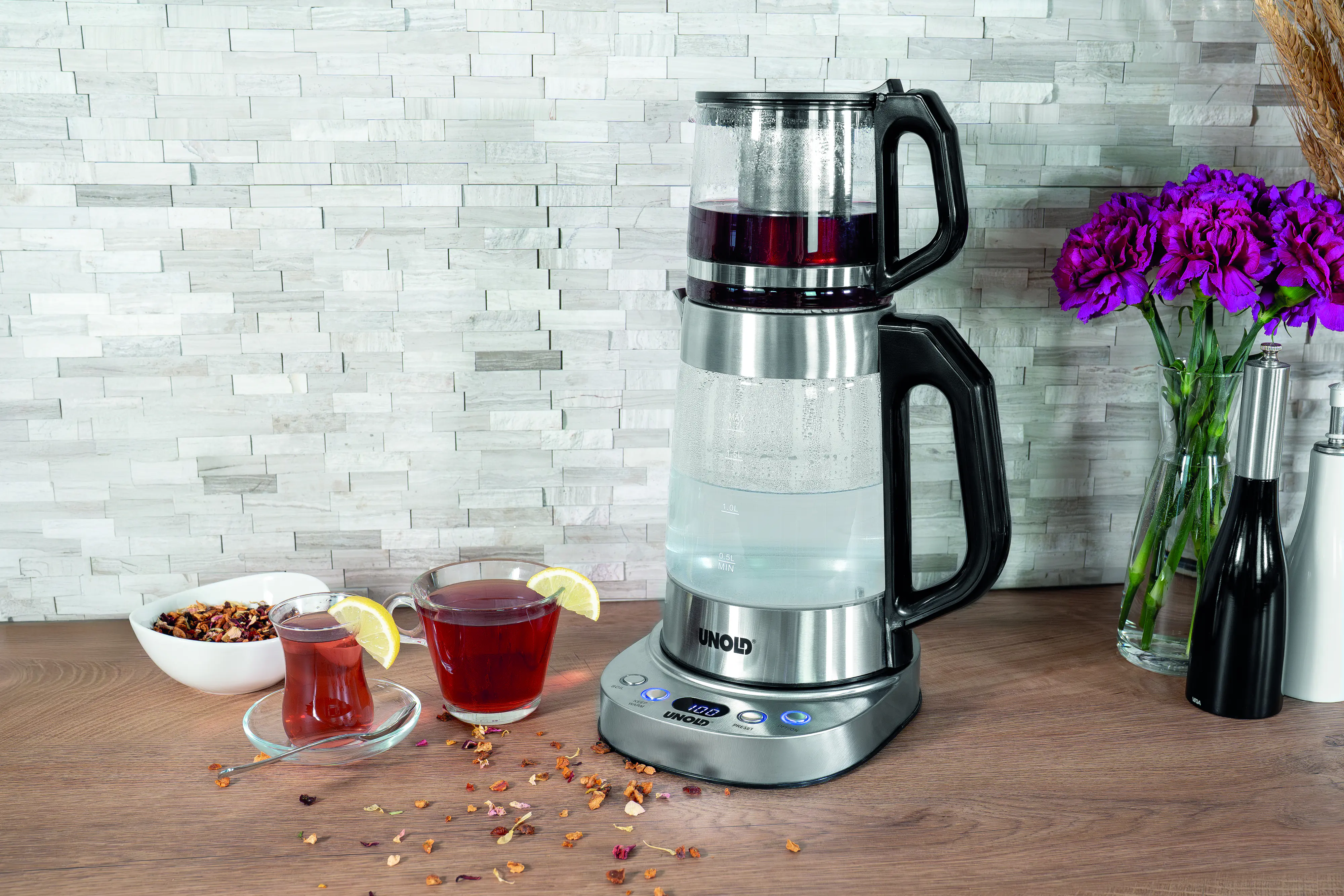 Unold 18215 Samowar Selin Wasserkocher 1,7 l 1800 W Edelstahl