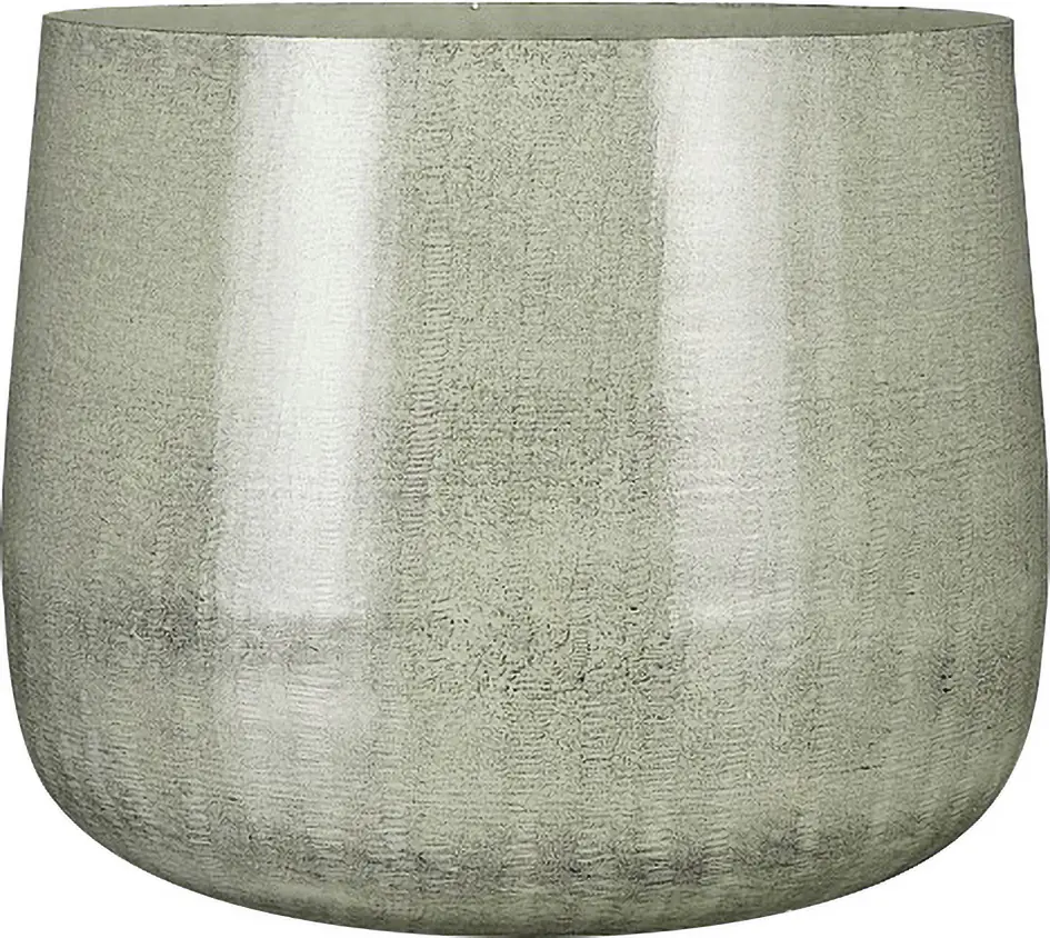 Mica Decorations Blumentopf Benson Metall hellgrau H 32 x Ø 37 cm  