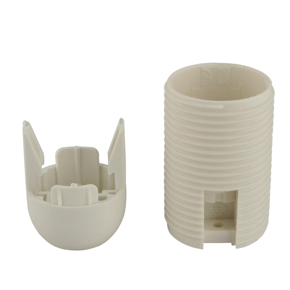 Lampen-Fassung Gewindemantel E14 weiß