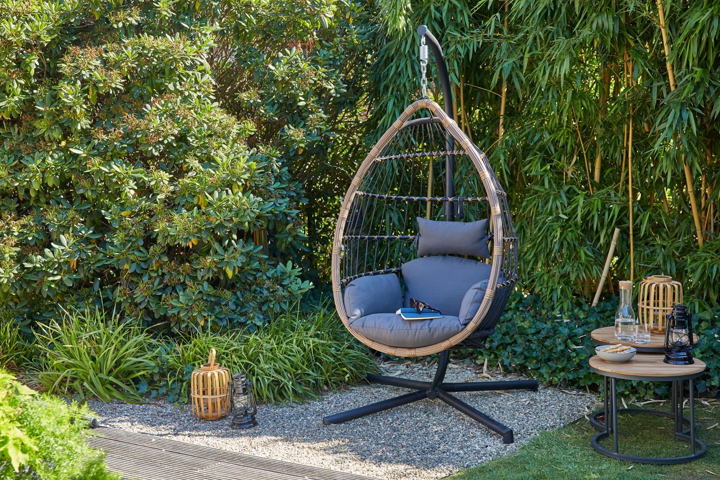 Siena Garden Hängekorb Salerno schwarz natur kaufen Globus Baumarkt