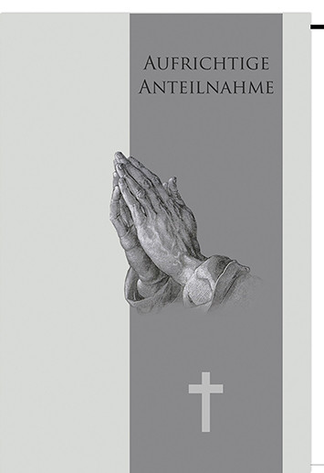 Trauerkarte Betende Hände A6