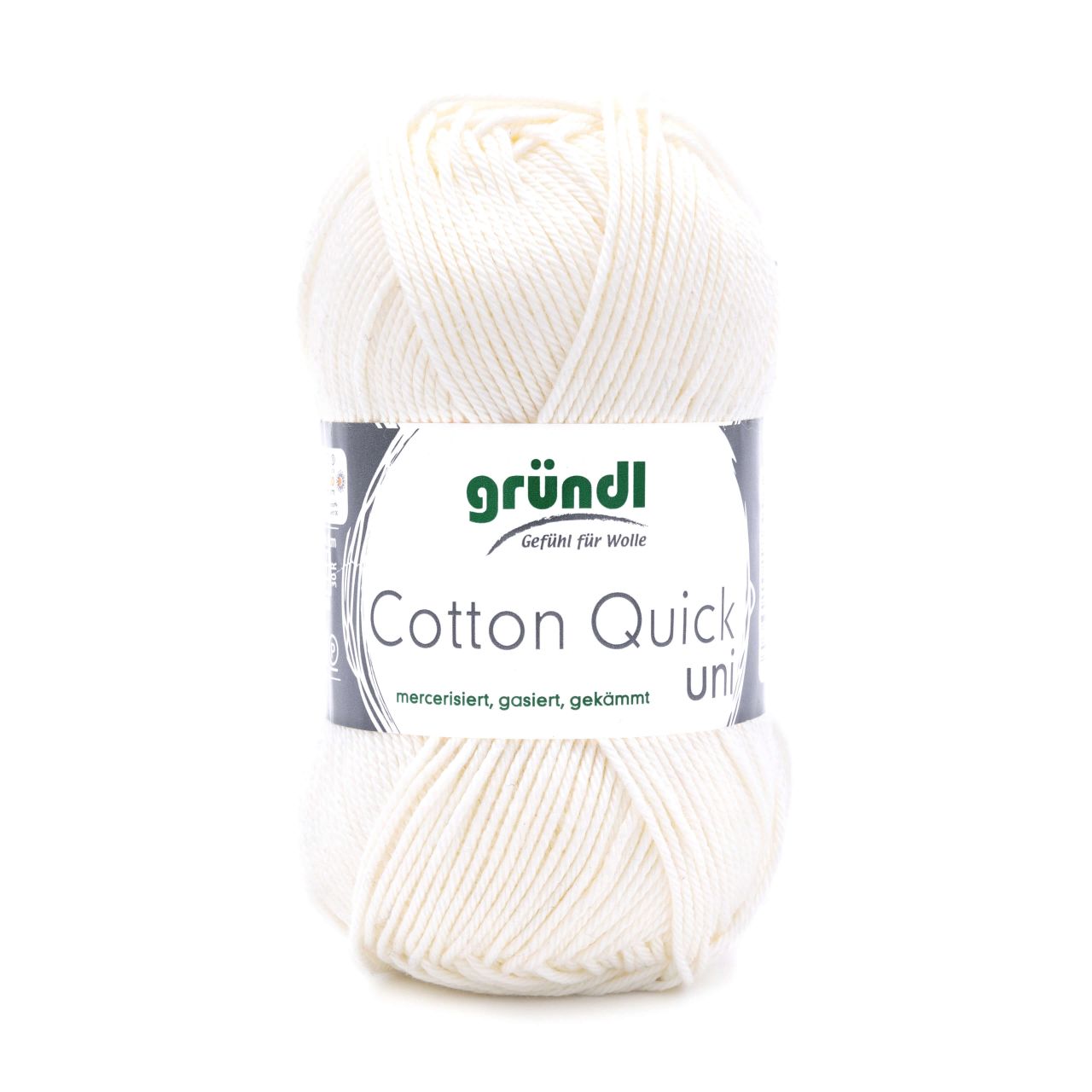 Gründl Wolle Cotton Quick 50 g uni wollweiß GLO663608335